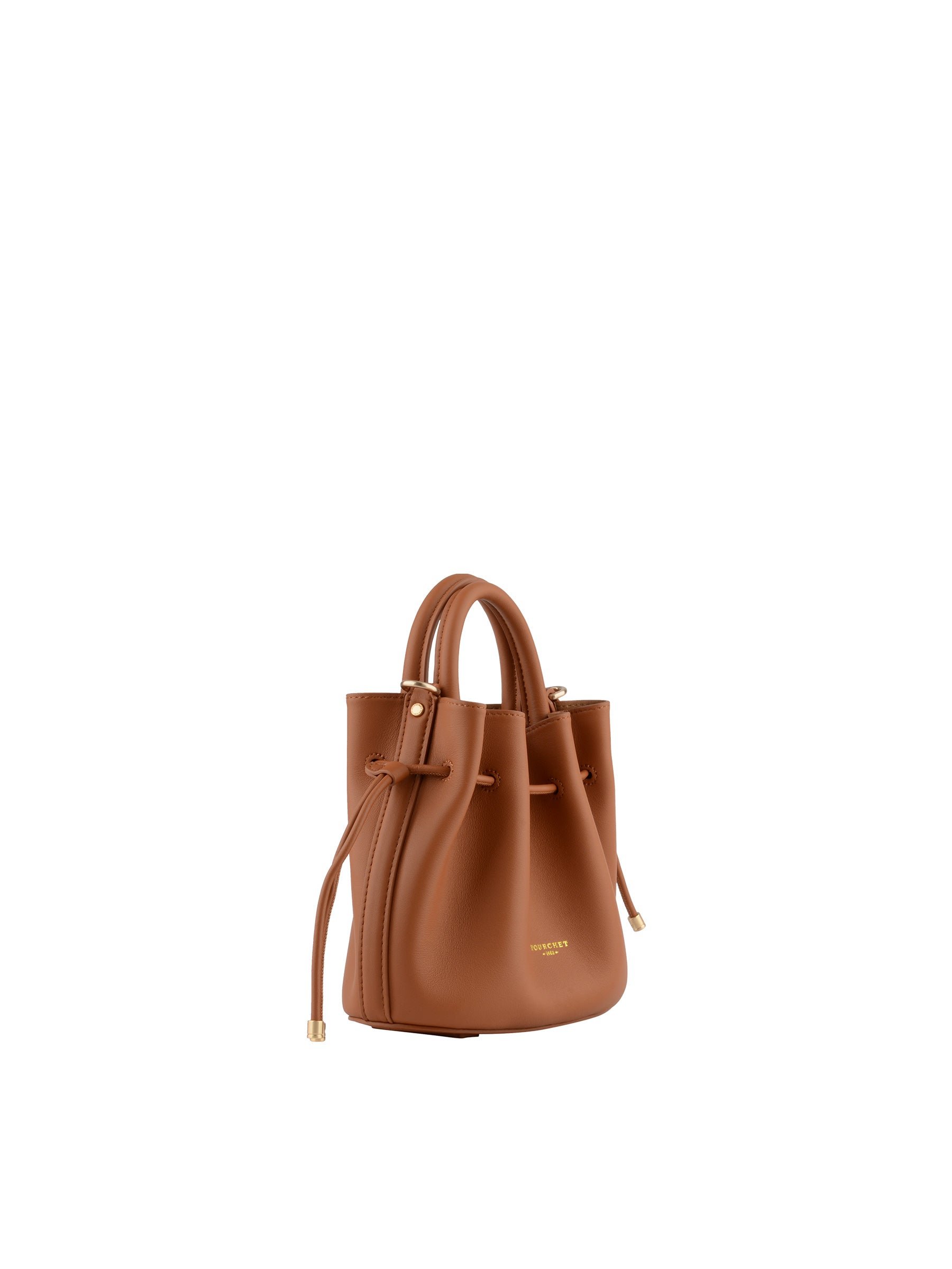 Calfskin leather handbag POURCHET Brown