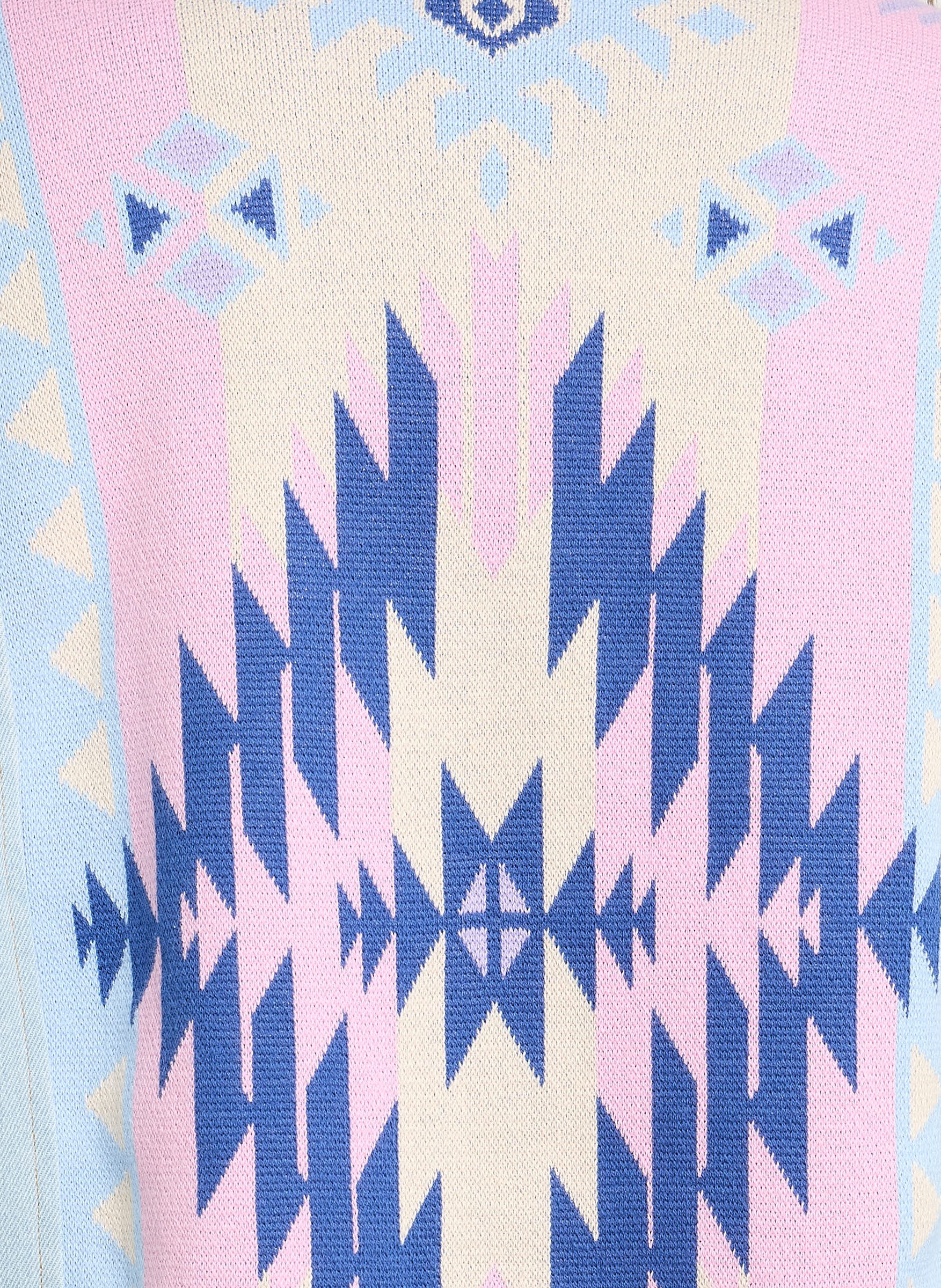 Oversized jacket with classic embroidered cotton collar BERENICE Blue