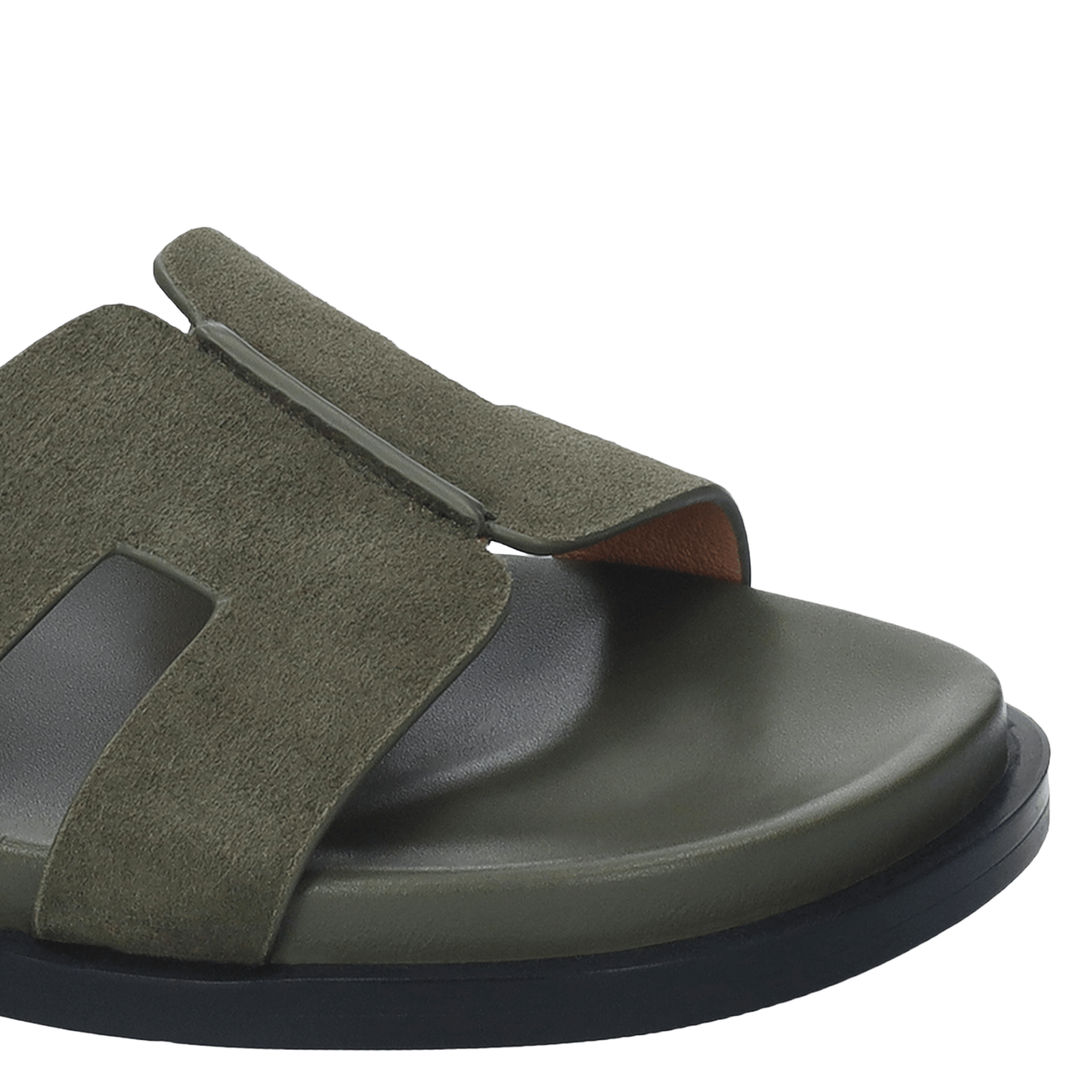 Sandales plates en cuir BIBI LOU Kaki