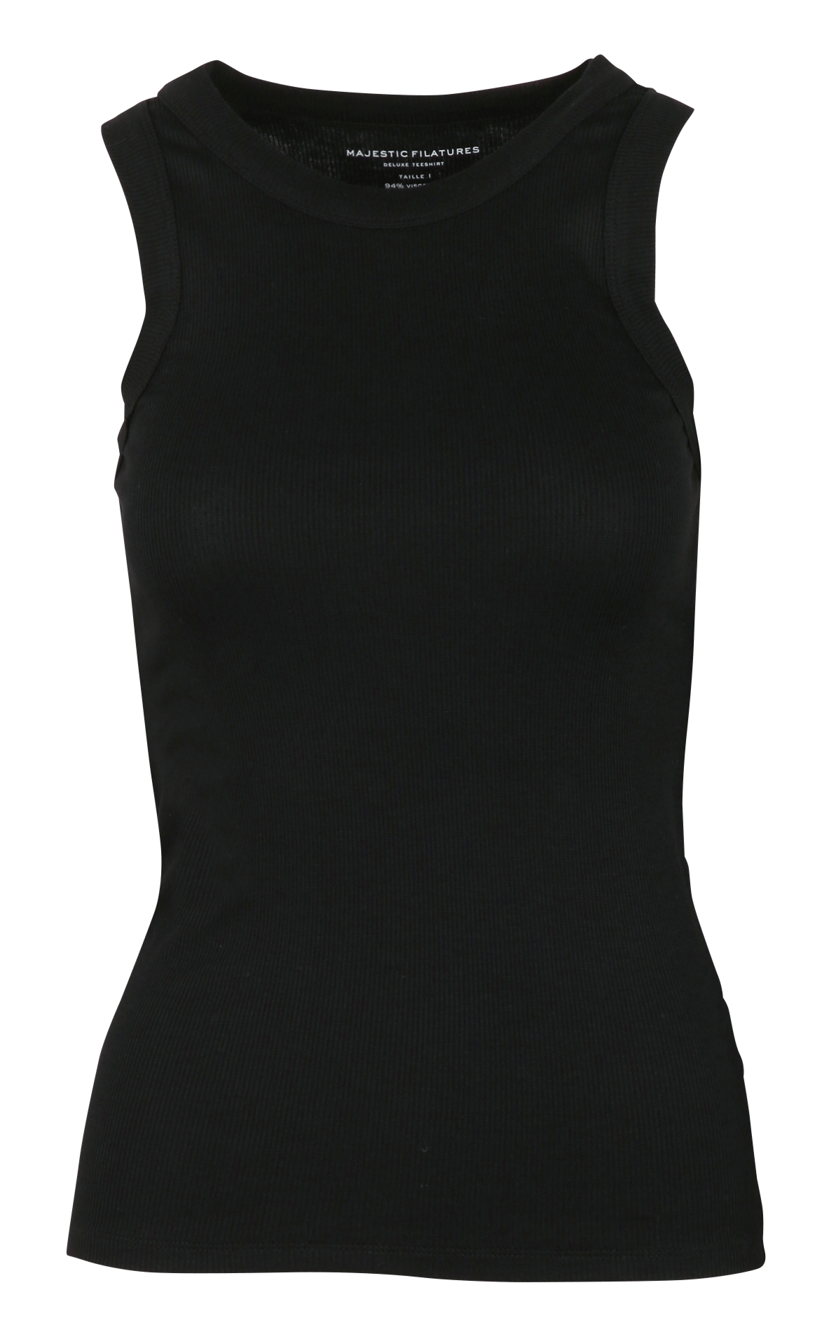 Malilen - Tanktop mit U-Bootausschnitt MAJESTIC FILATURES Schwarz