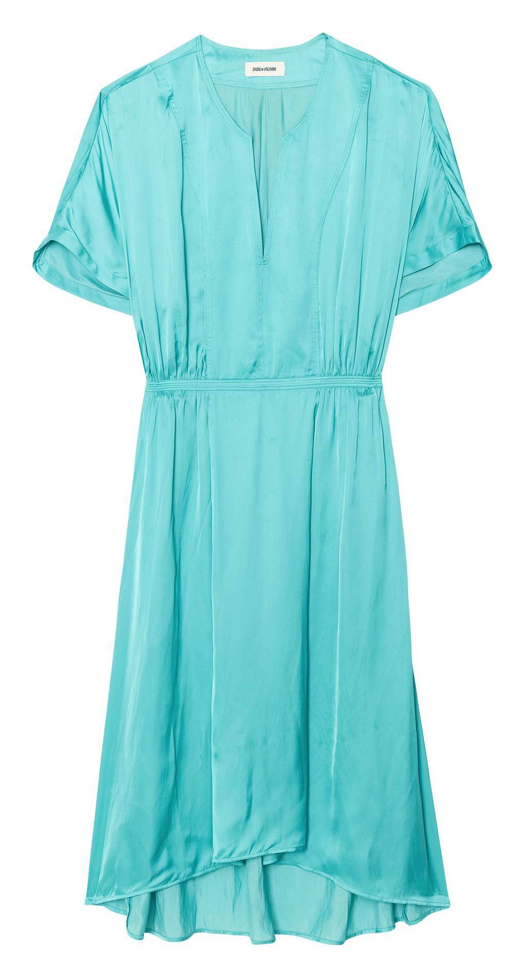 Vestido largo satinado con cuello de pico ZADIG&VOLTAIRE Verde