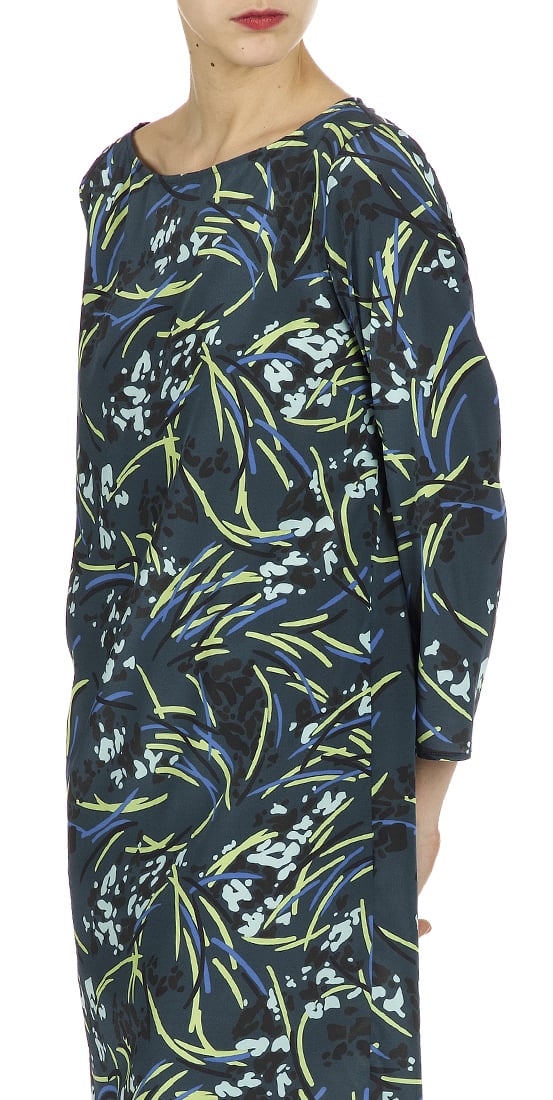 Stretch printed silk dress ATTIC AND BARN Green