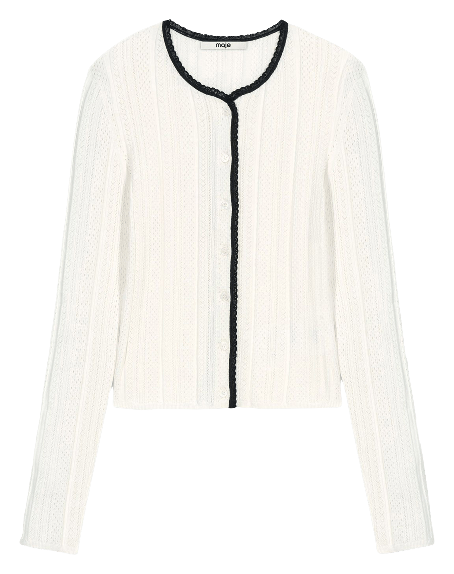 Gilet 2 en 1 uni en coton mélangé MAJE Blanc