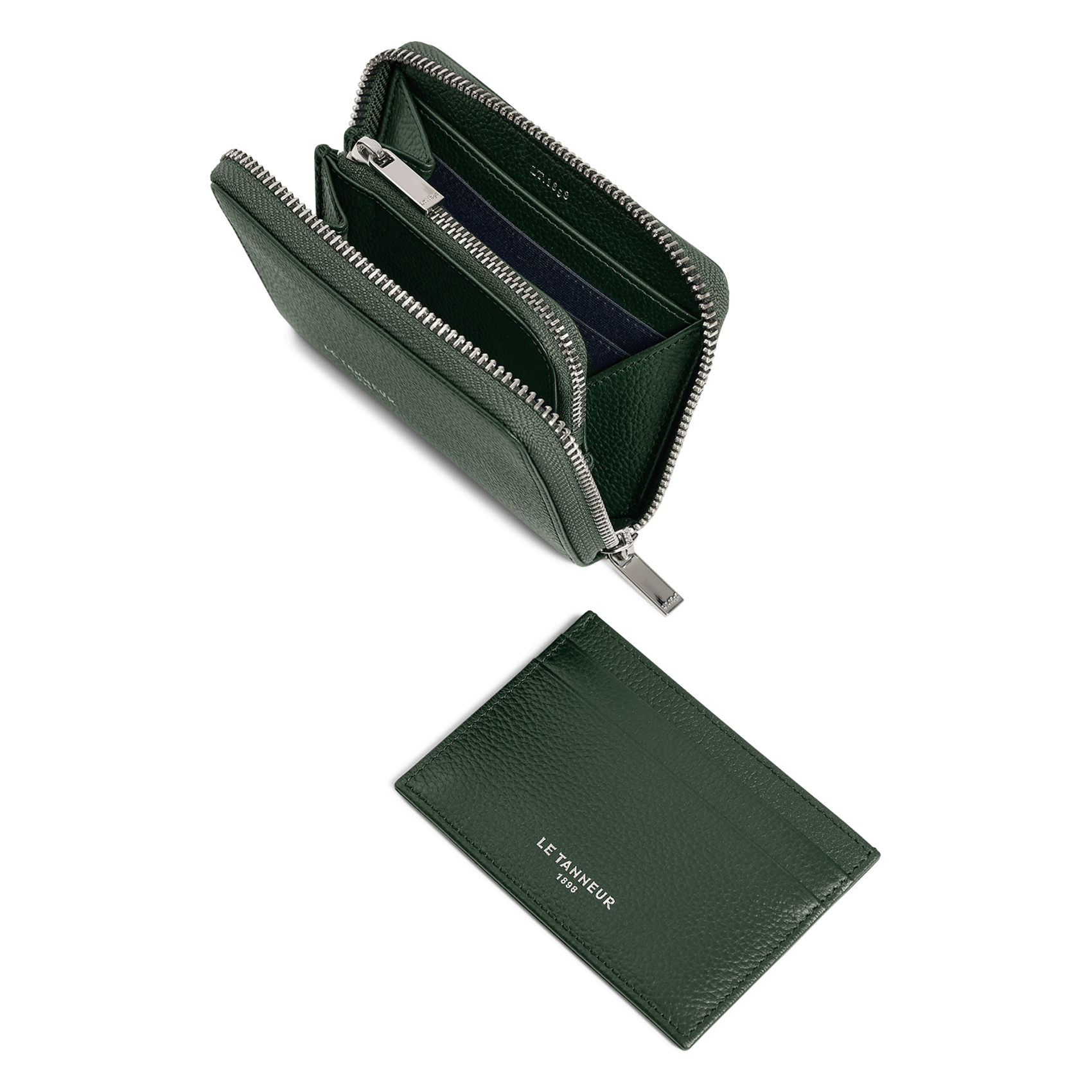 Portefeuille en cuir de vachette LE TANNEUR Vert