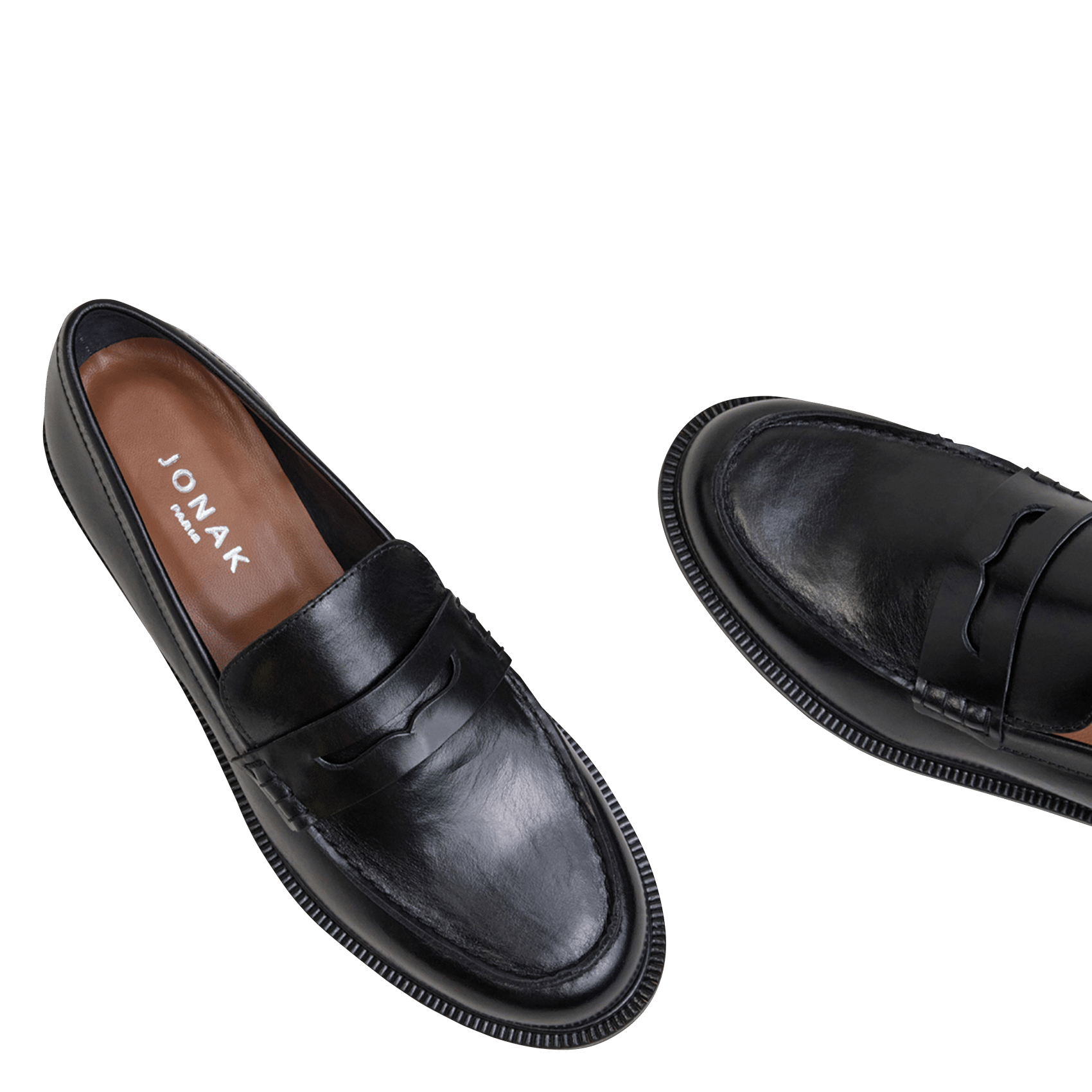 Leather loafers JONAK Black
