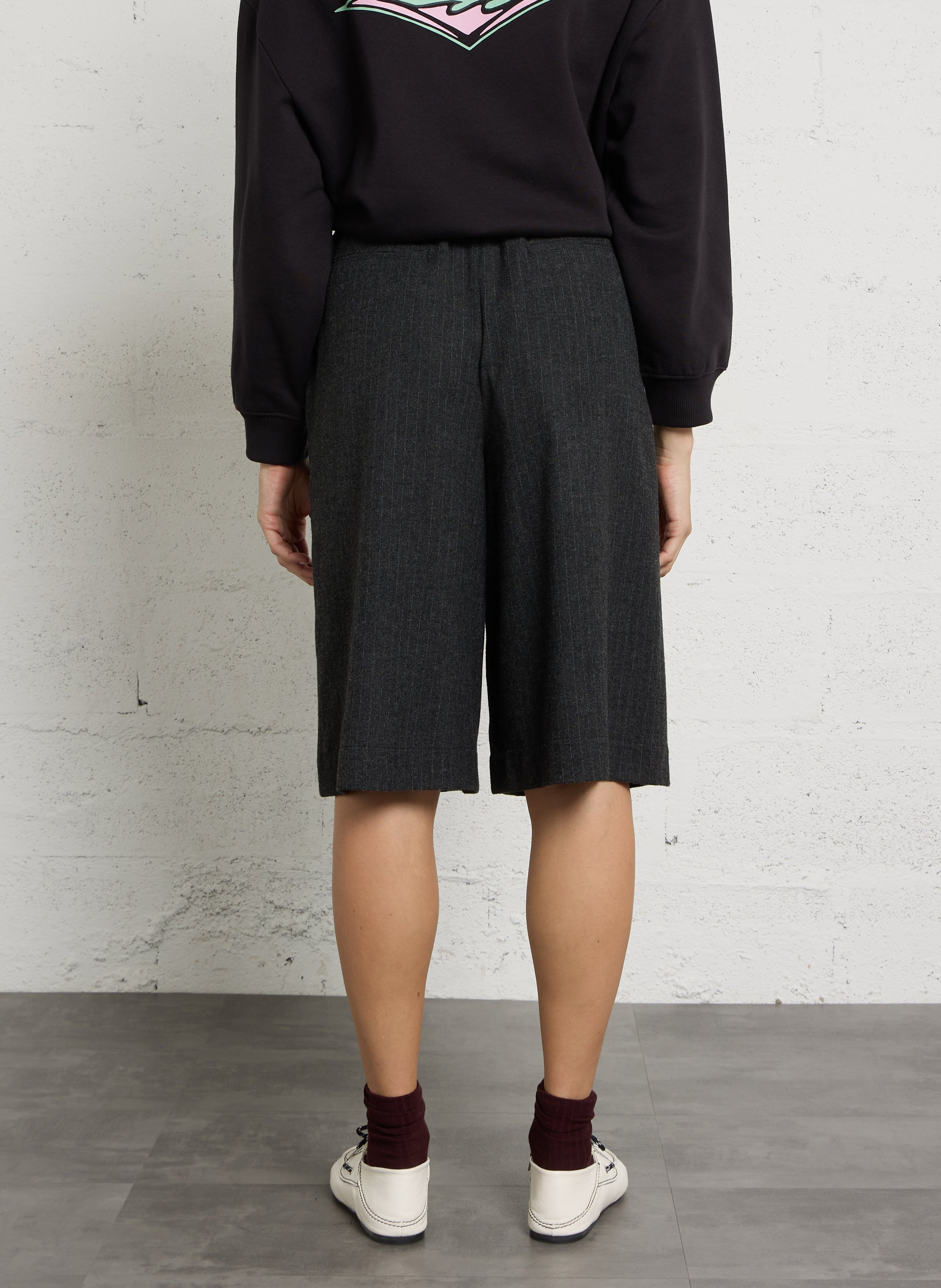 High-waisted striped Bermuda shorts BELLEROSE Blue
