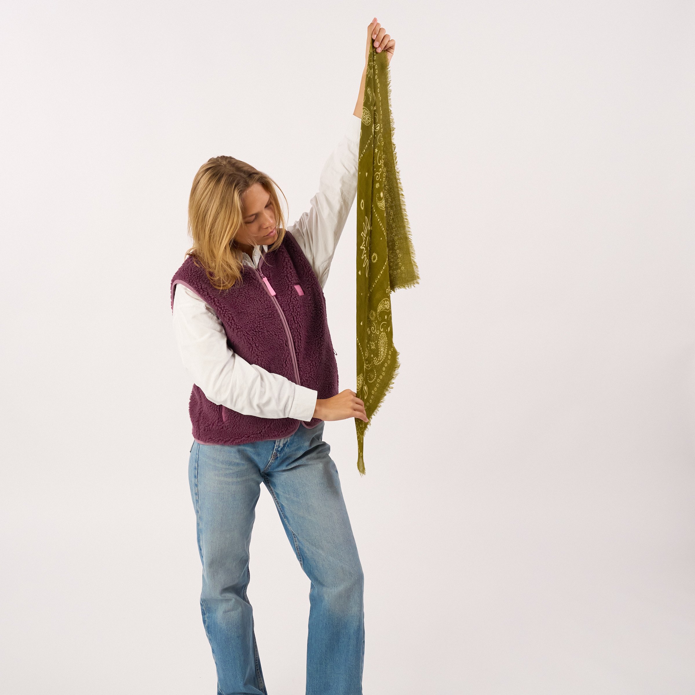 Small wool scarf alice | Khaki BILLYBELT Women