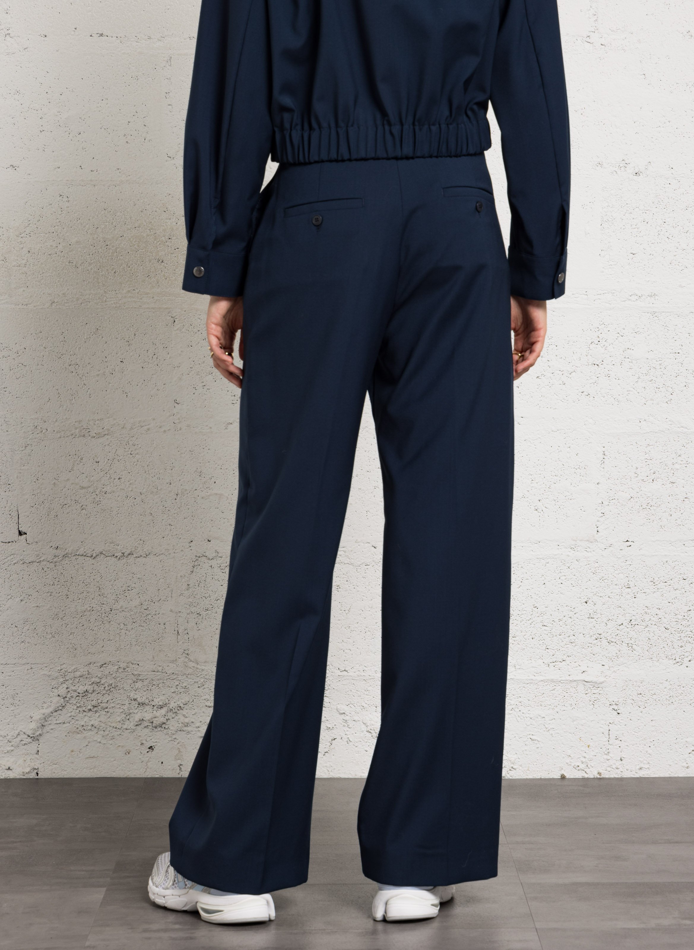 Wide-leg wool pants MAX MARA WEEK END Blue
