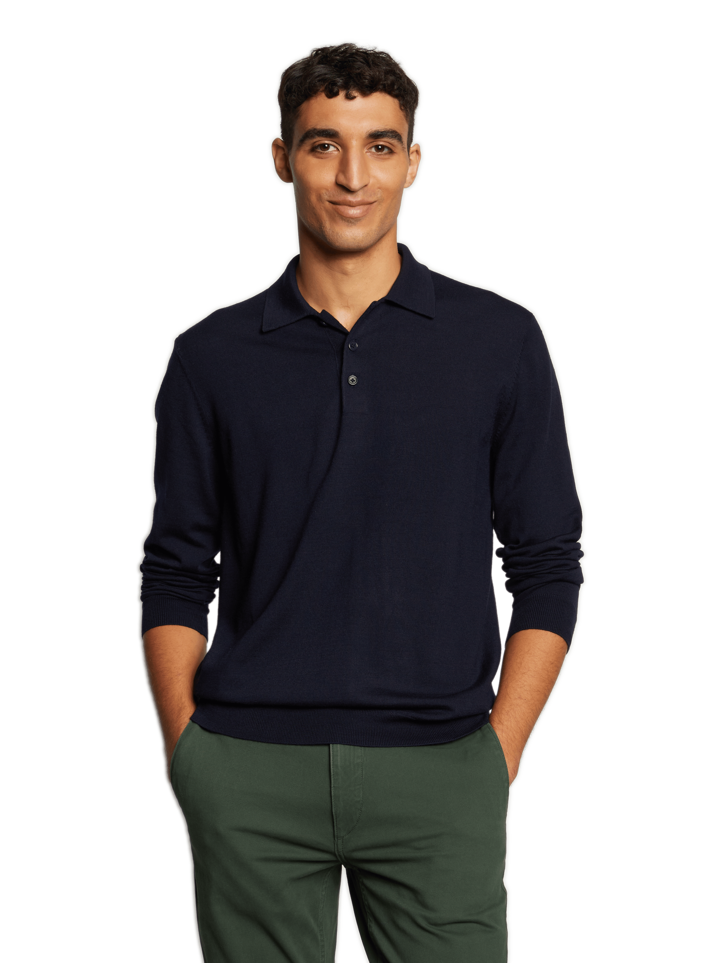 Long-sleeve merino wool flex-p polo AU PRINTEMPS PARIS Blue
