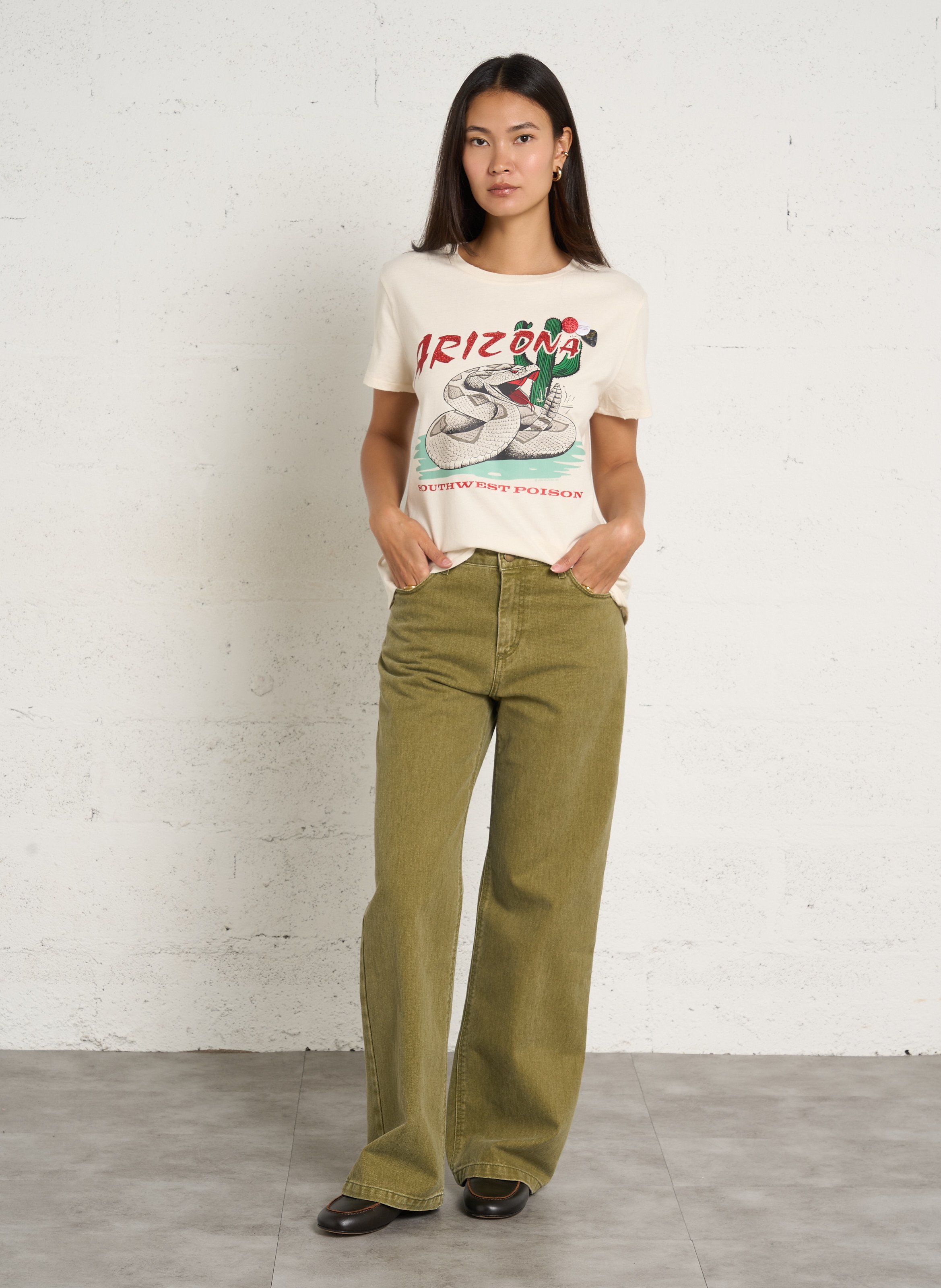 Regular-fit, katoenen T-shirt met ronde hals NEWTONE Beige