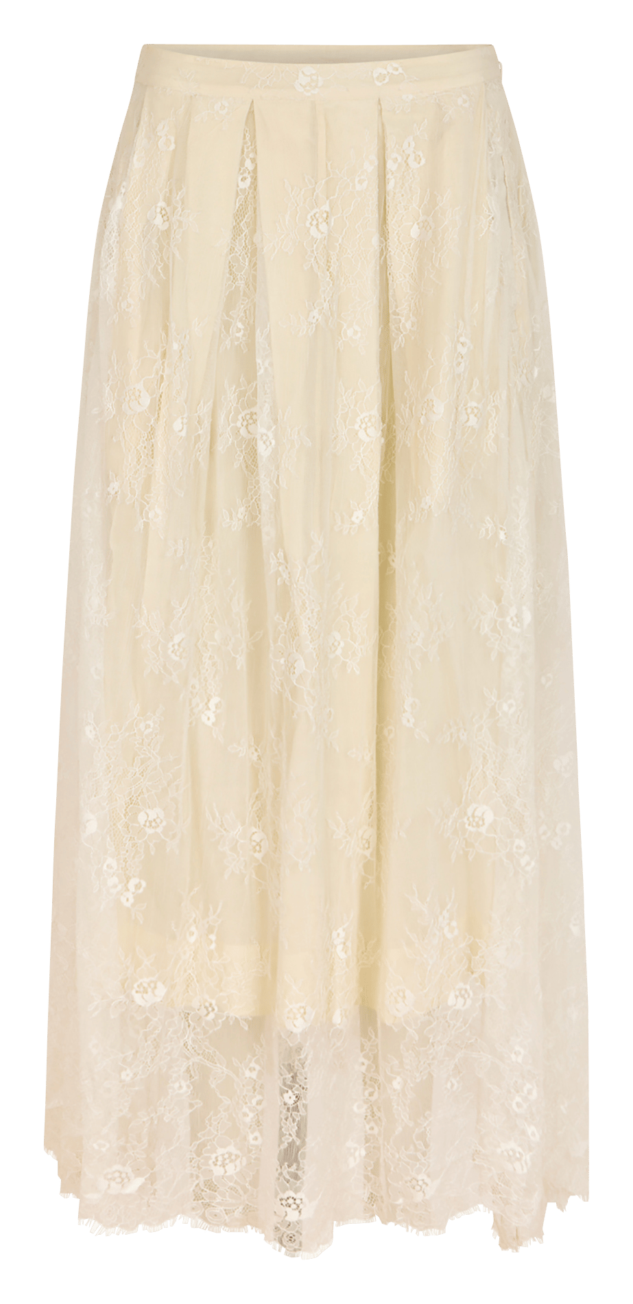 Long straight lace skirt RABENS SALONER White