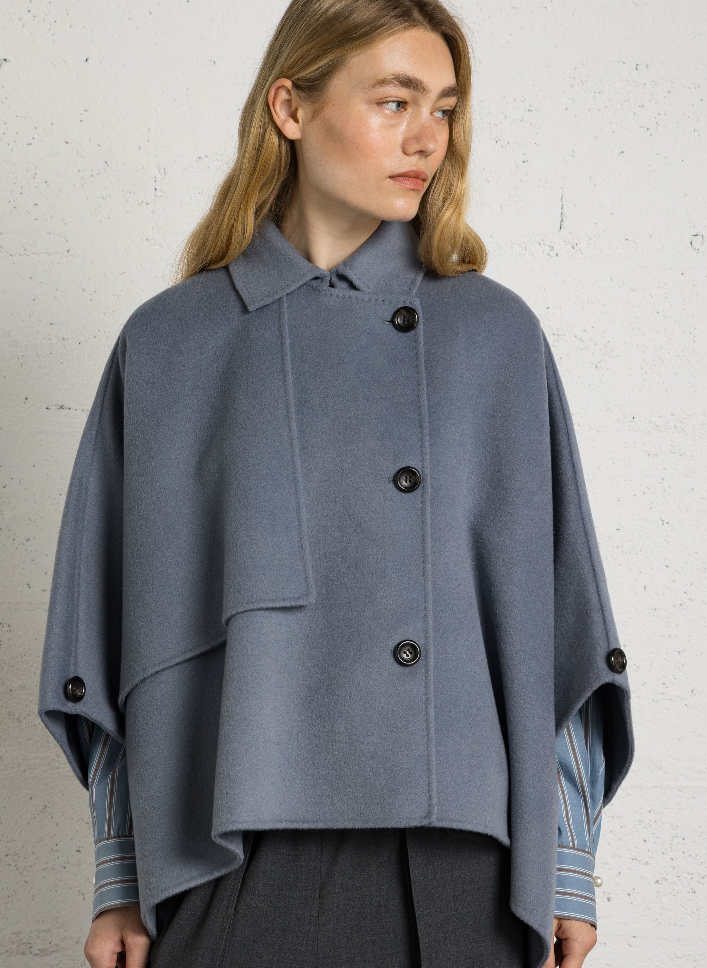 Ruimvallende cape | wolblend LIU JO Blauw