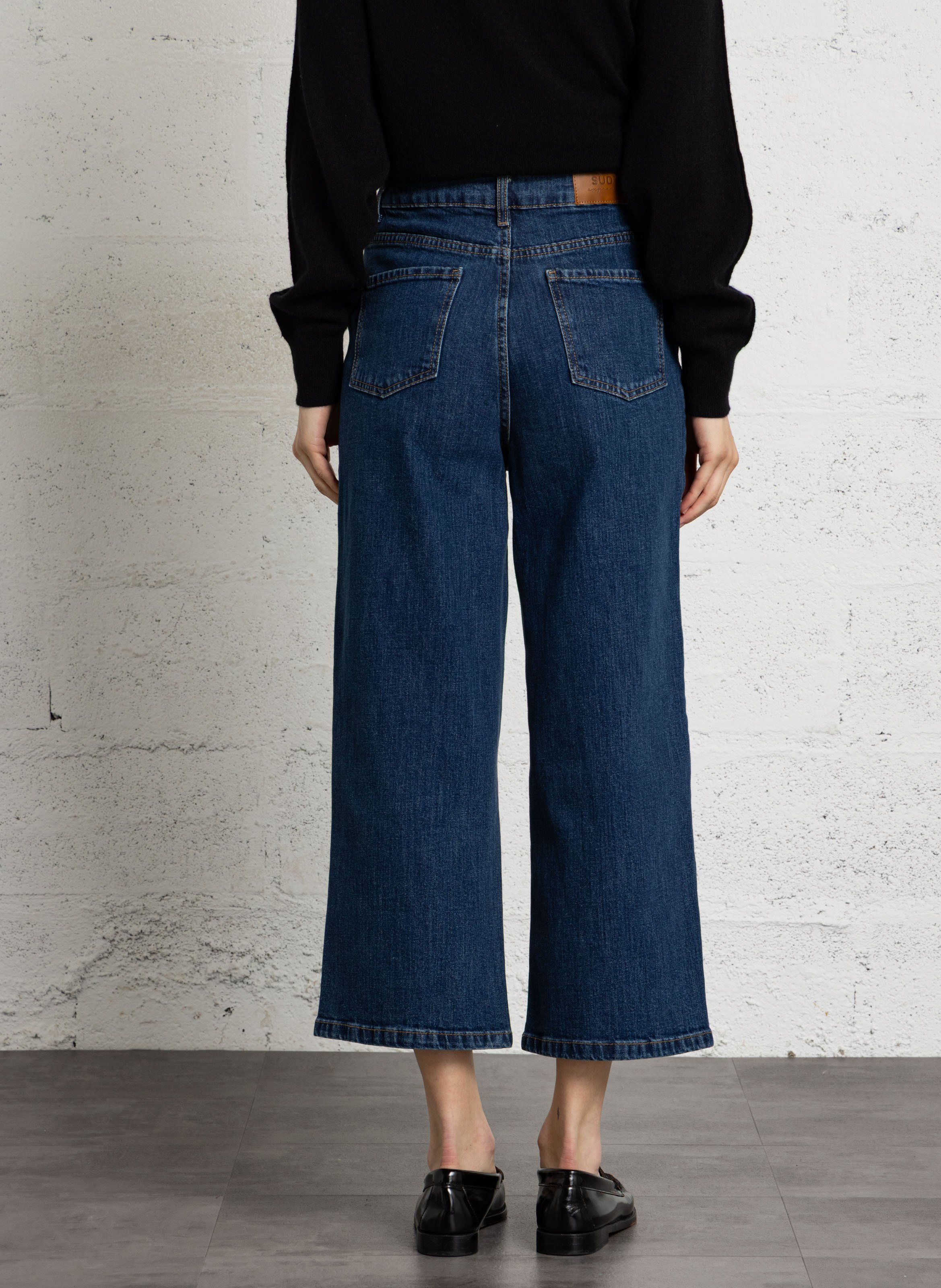 Cropped cotton jeans SUD EXPRESS Black