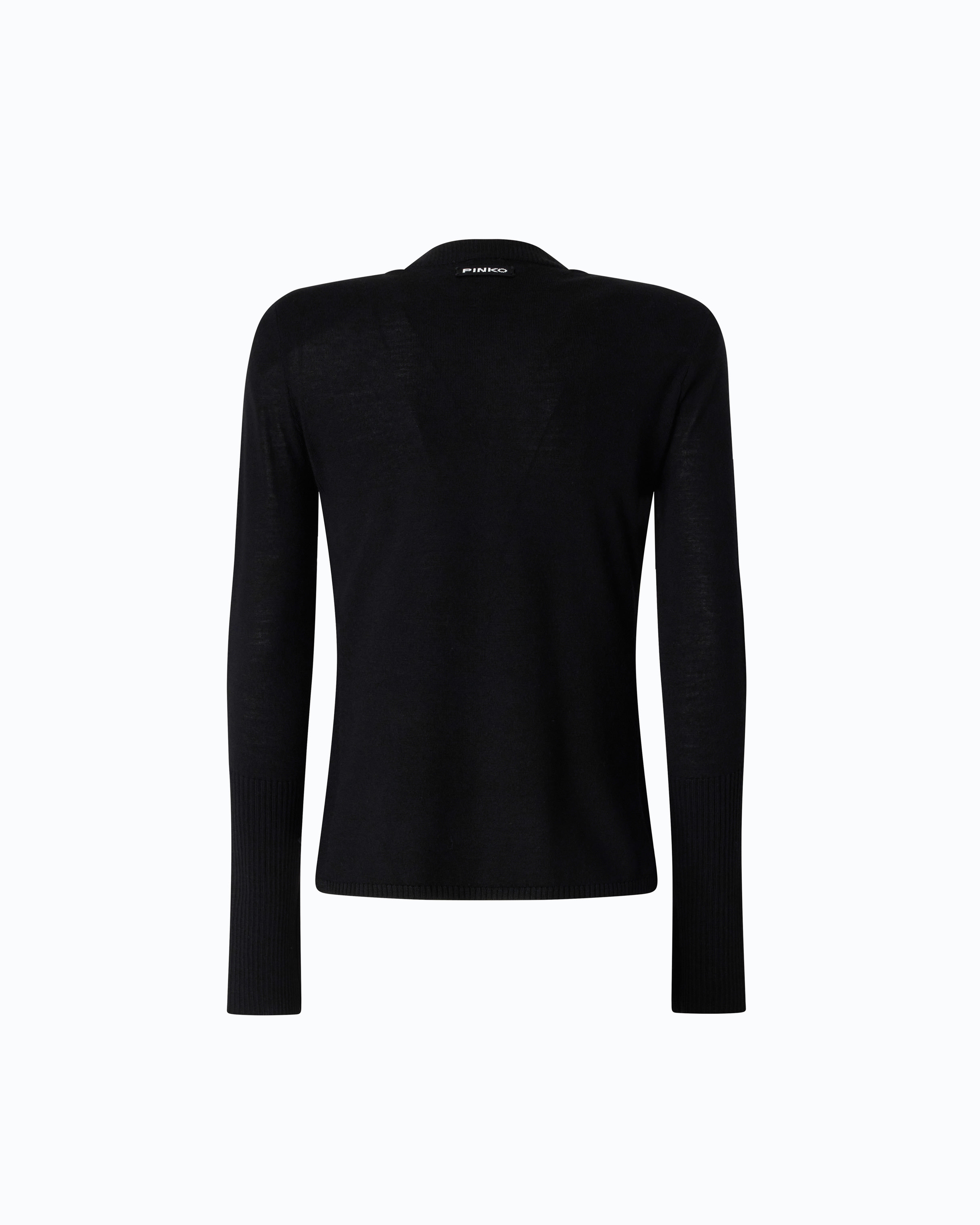 Pull en laine mérinos à épaulettes amovibles PINKO Noir