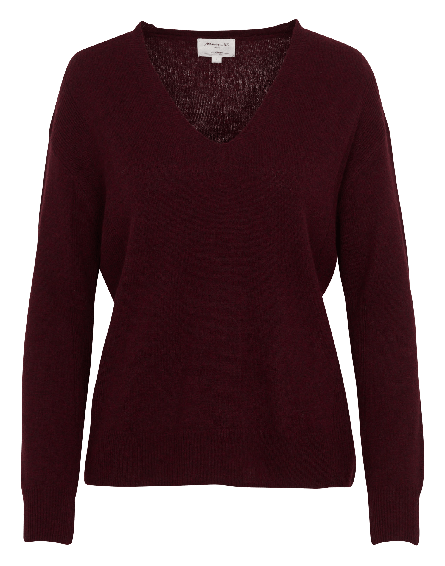 Pull droit col v en laine MAISON 123