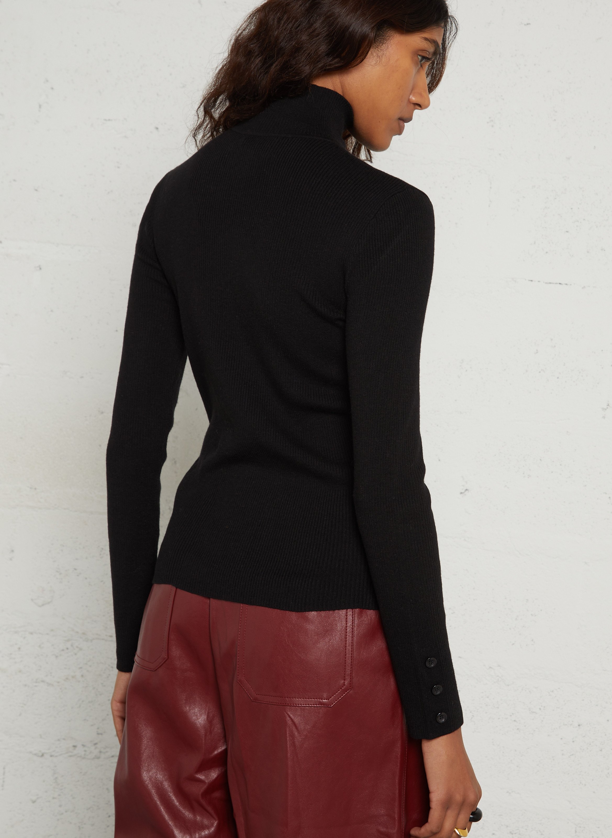 Pull cintré col montant boutonné MAISON 123 Noir