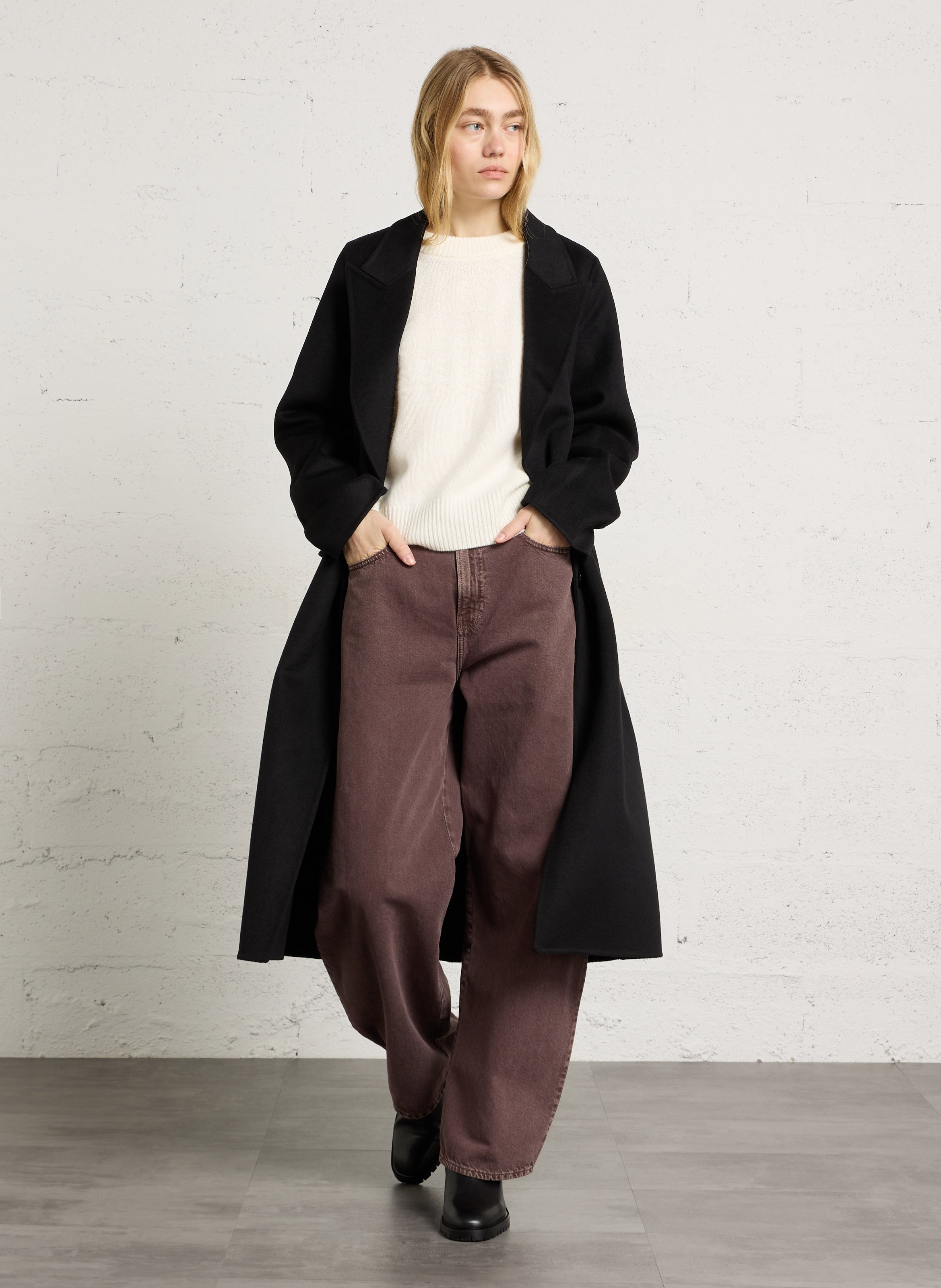 Gerader langer Mantel aus Wollmix IKKS