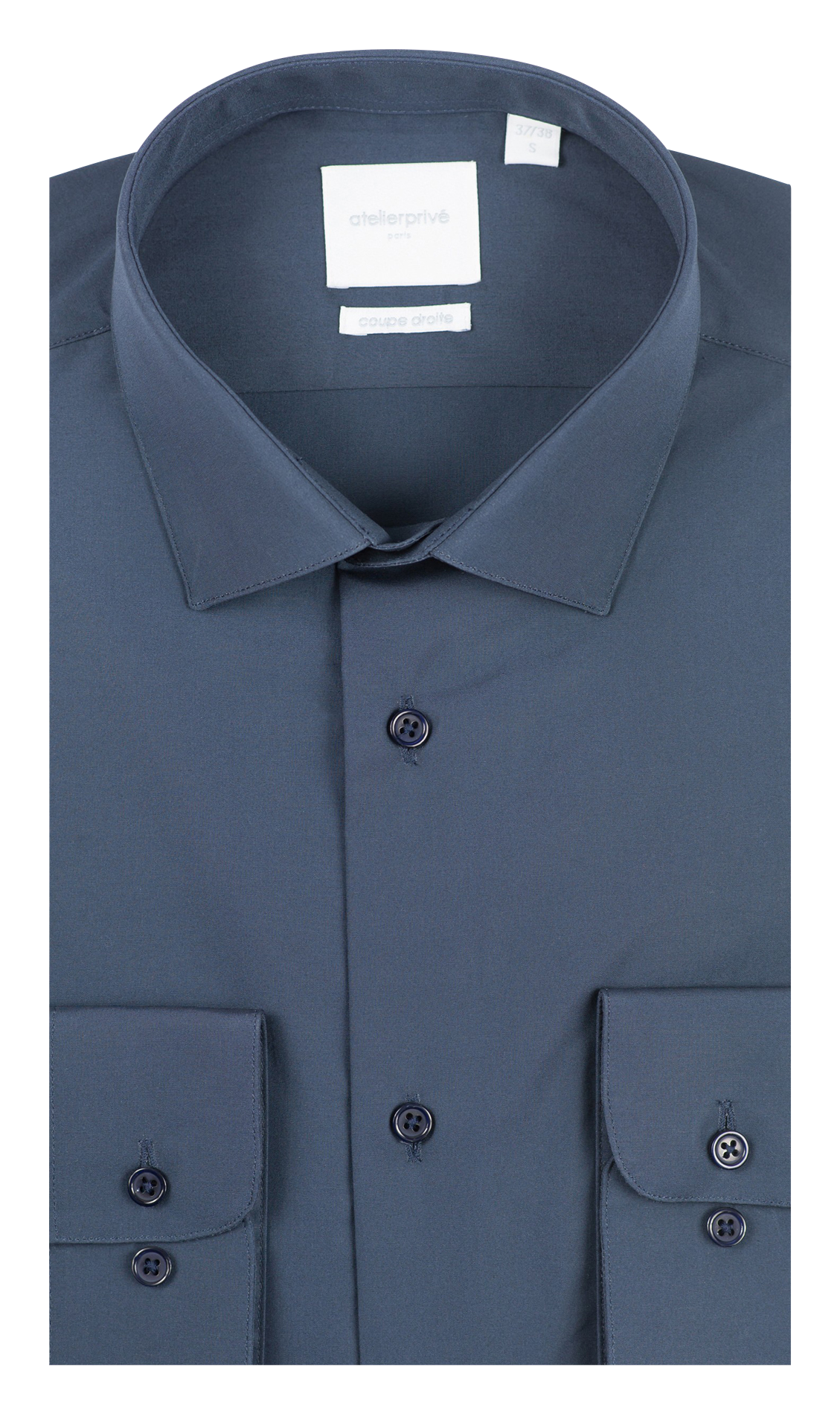 Regular-fit cotton shirt with classic collar ATELIER PRIVE Blue