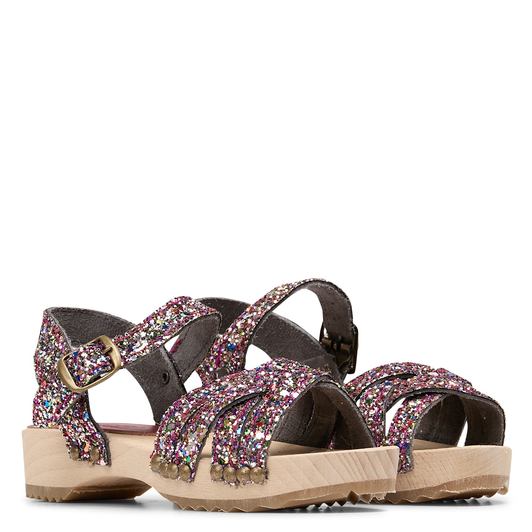 Glitter sandalen BOSABO Zwart