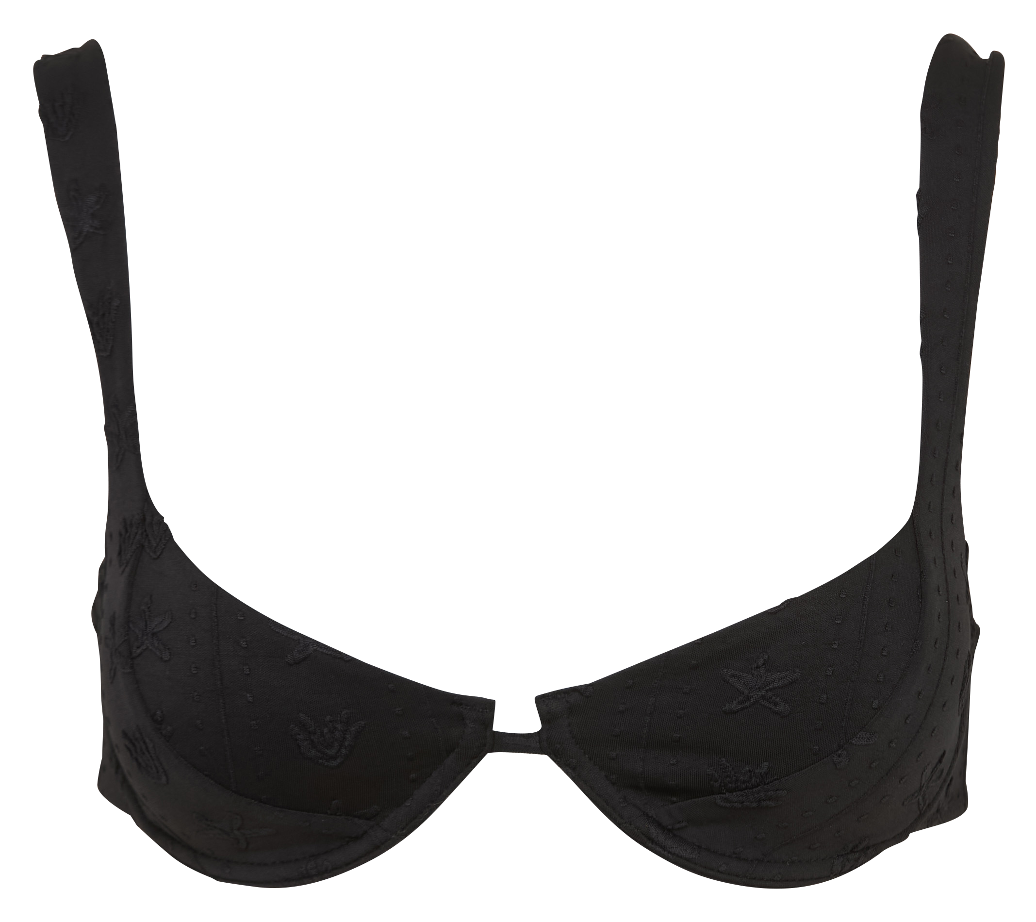 Haut de maillot de bain brodé  NENES PARIS Noir