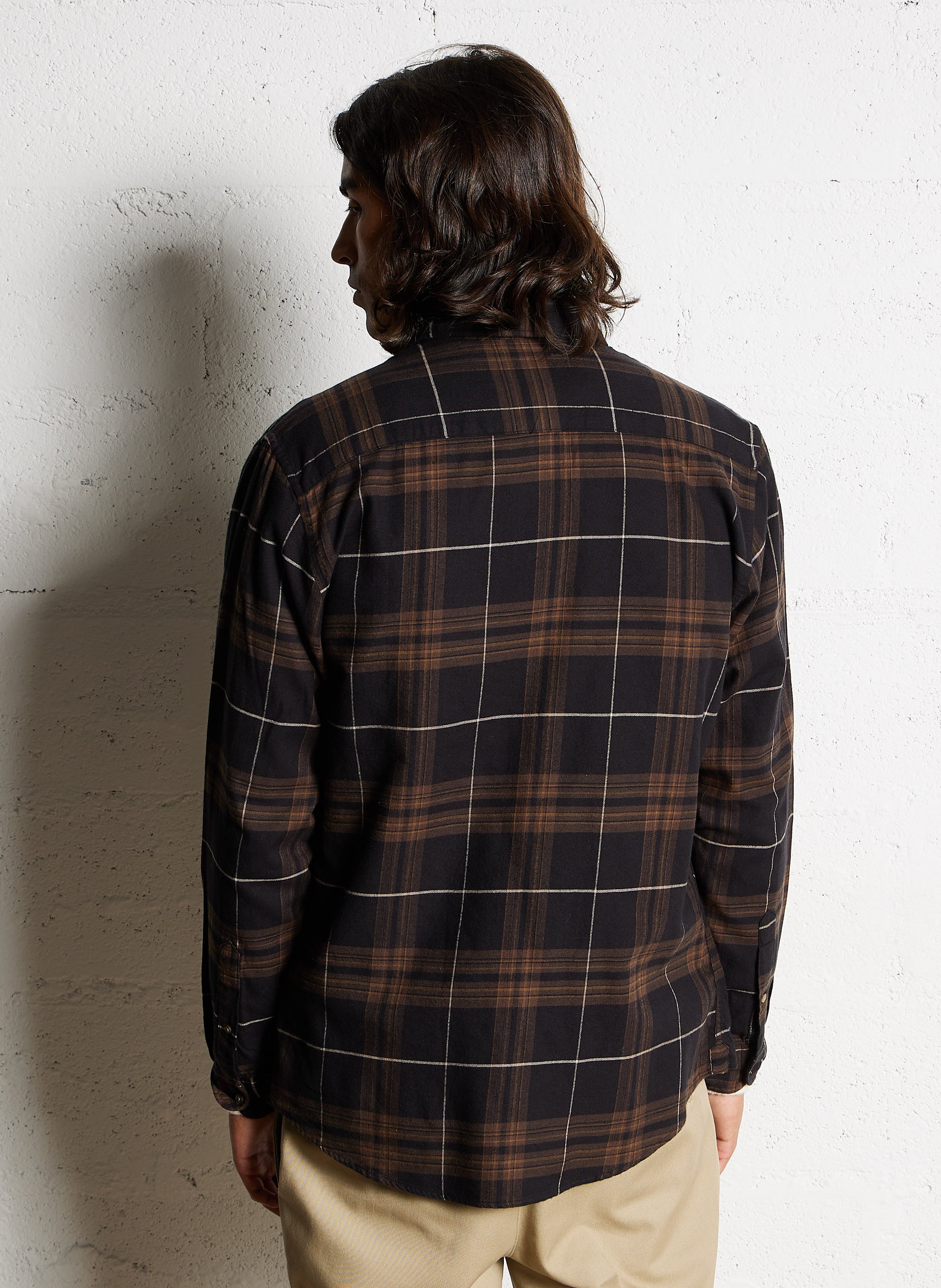 Straight shirt with classic cotton collar SELECTED Black