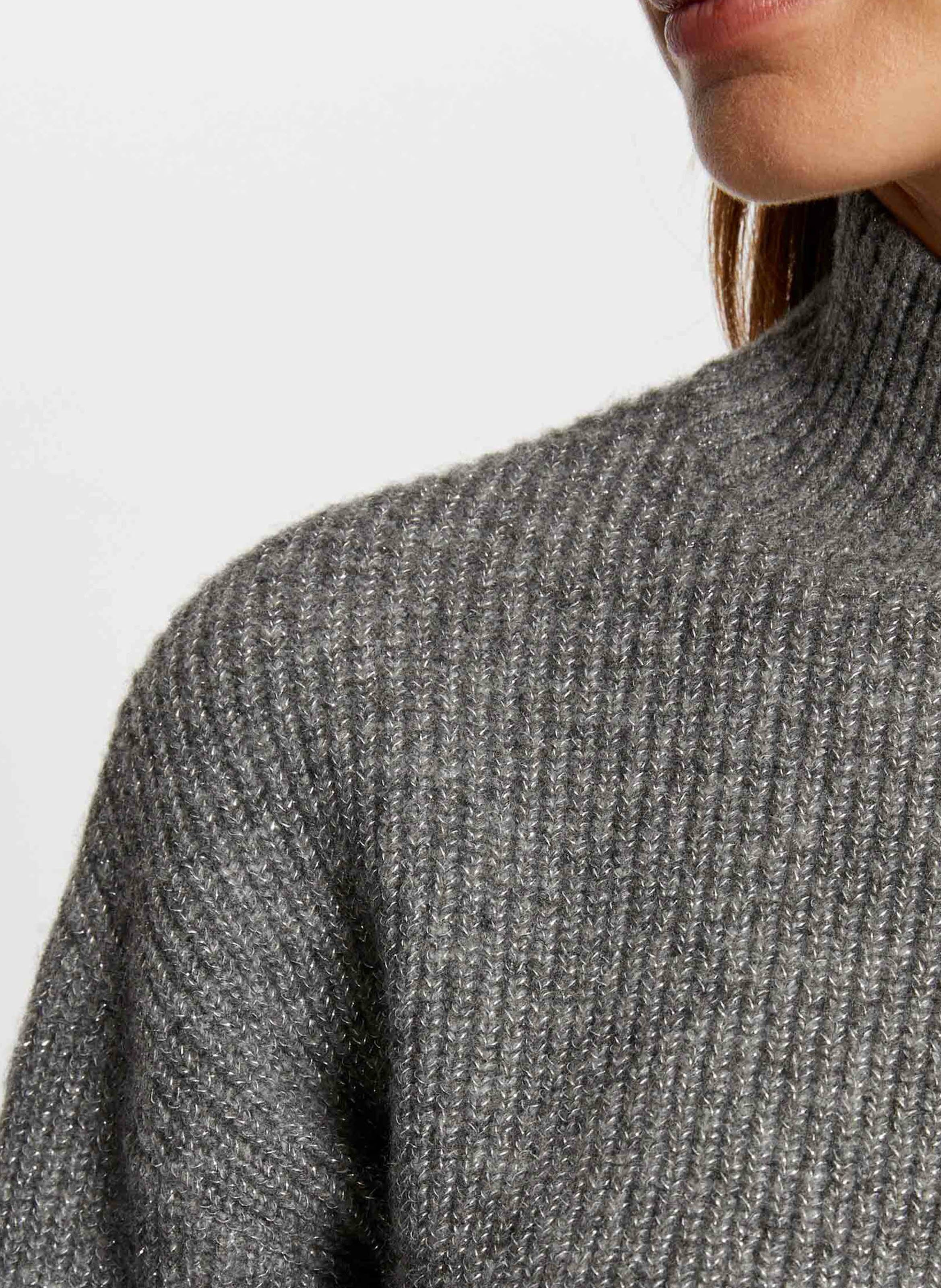 Rechte trui met hoge kraag MORGAN Grijs