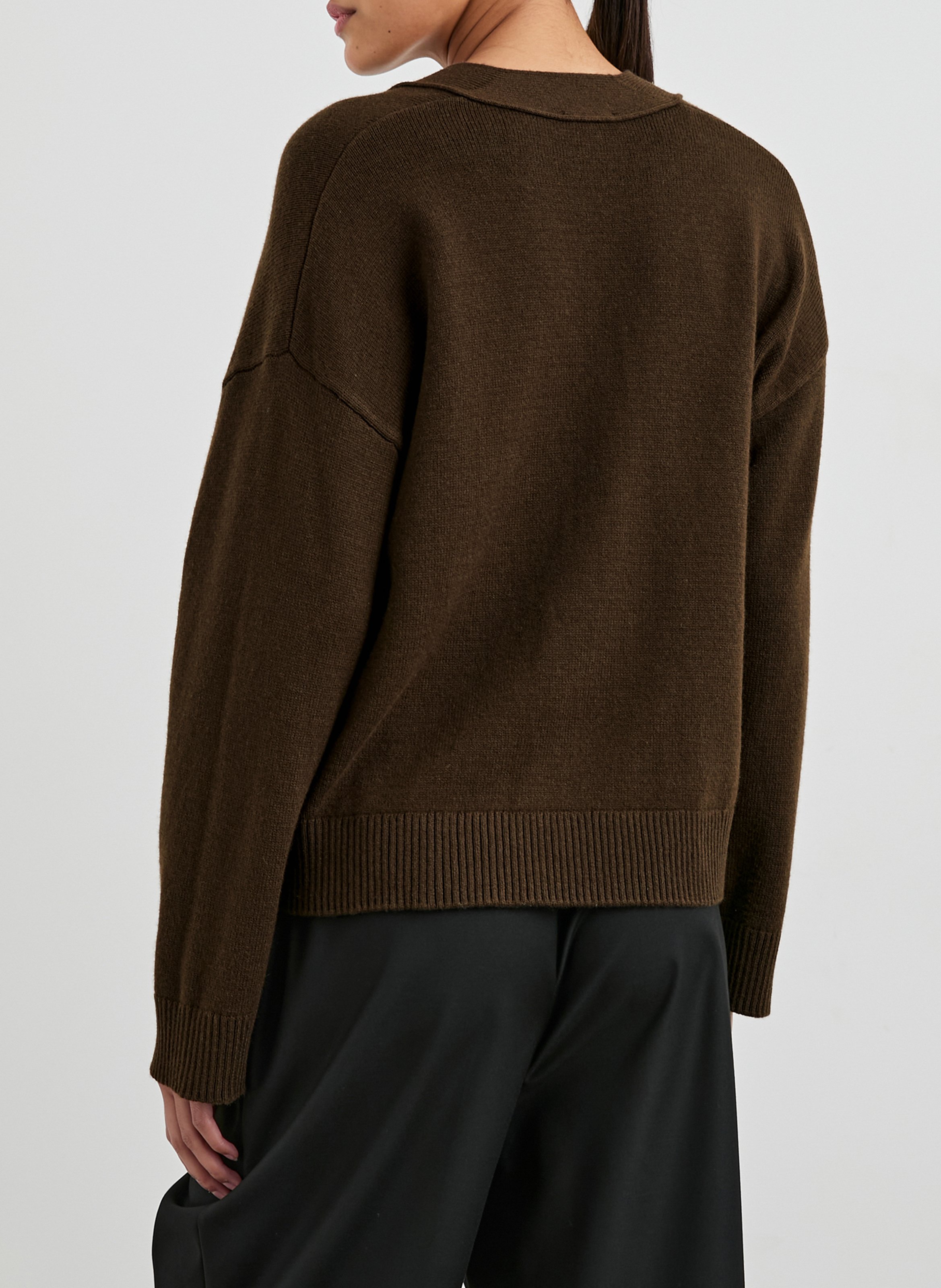 Gilet col V en coton  RAILS Vert