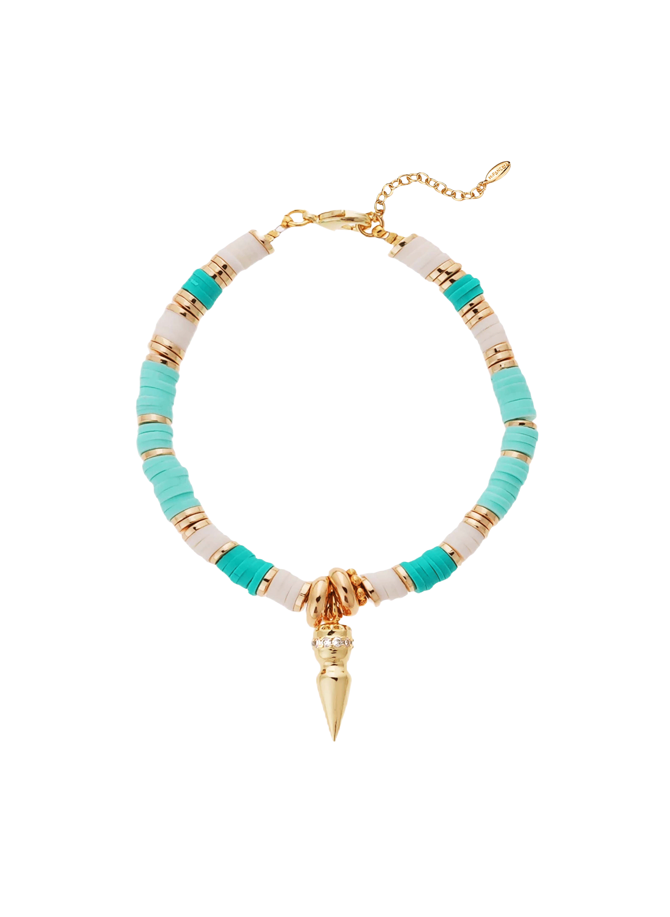 Bracelet with beads and adjustable charm HIPANEMA Blue