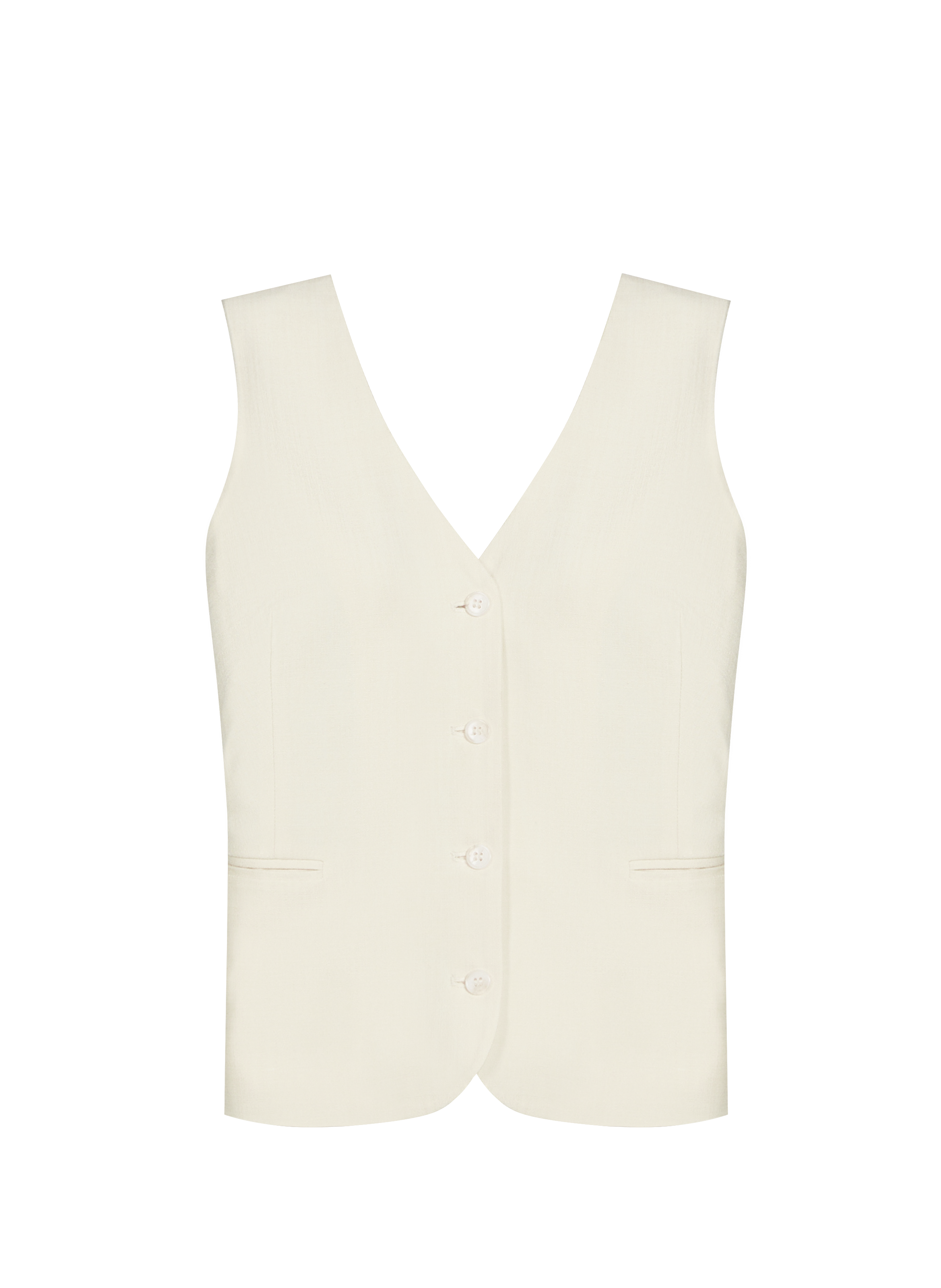 Zweireihige Sakko-Weste Beige