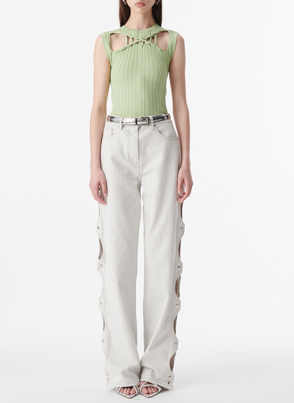 Printed viscose top IRO Green