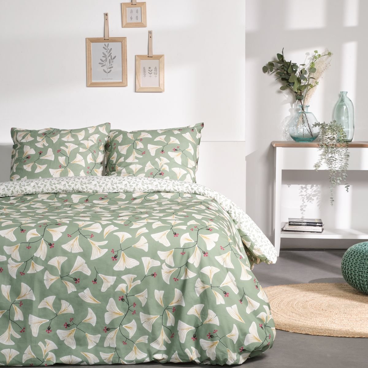 Printed cotton bed set TODAY LINGE DE MAISON Green
