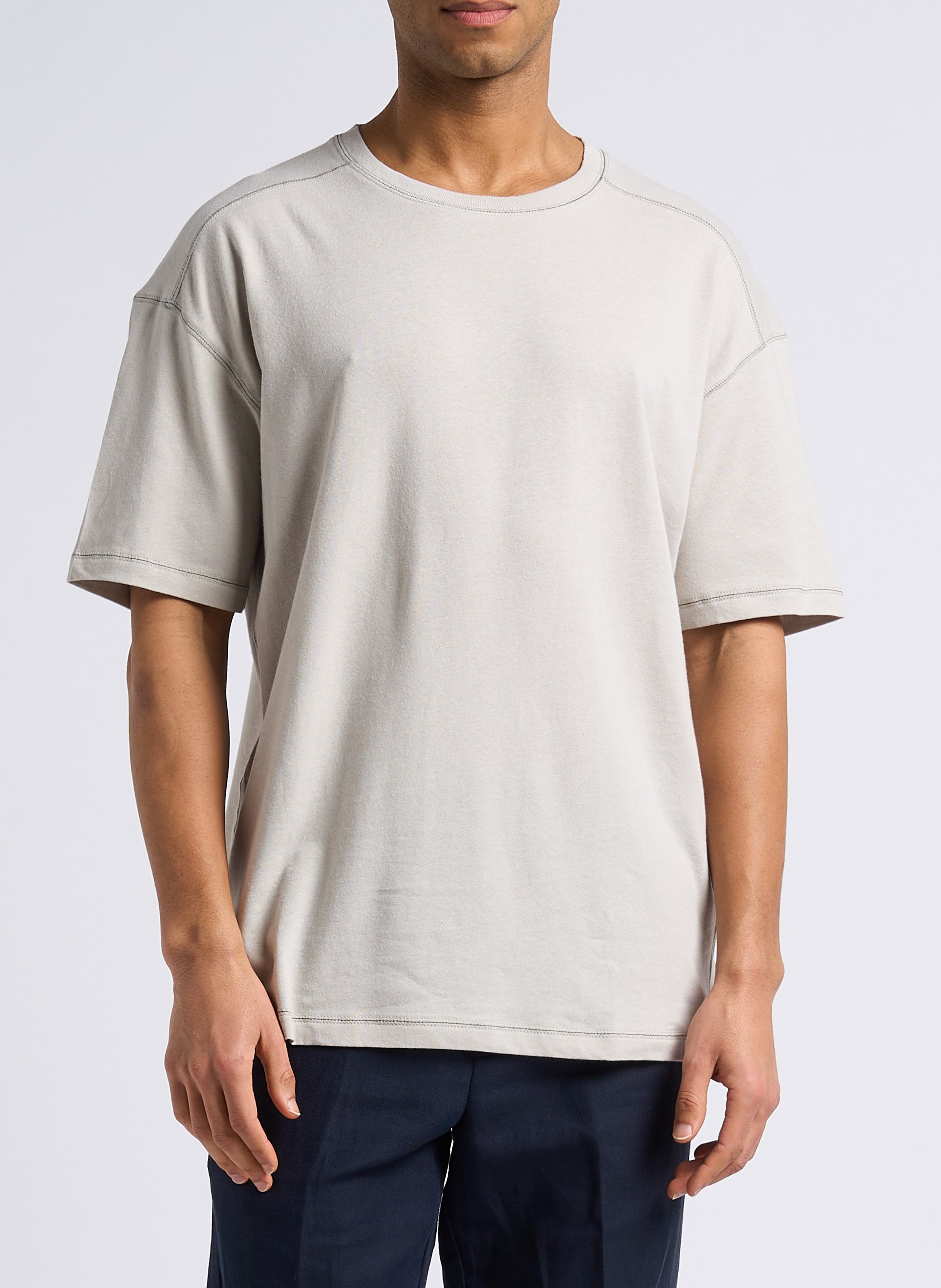 Straight cotton and linen-blend T-shirt SAMSOE SAMSOE Beige