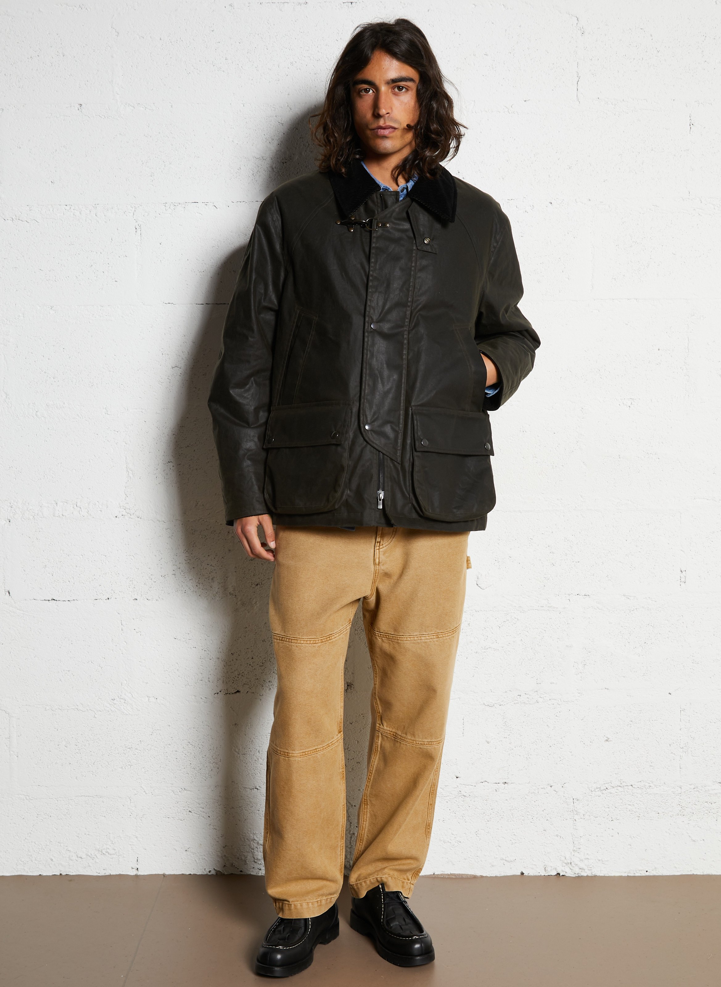 Straight cotton parka IKKS Khaki