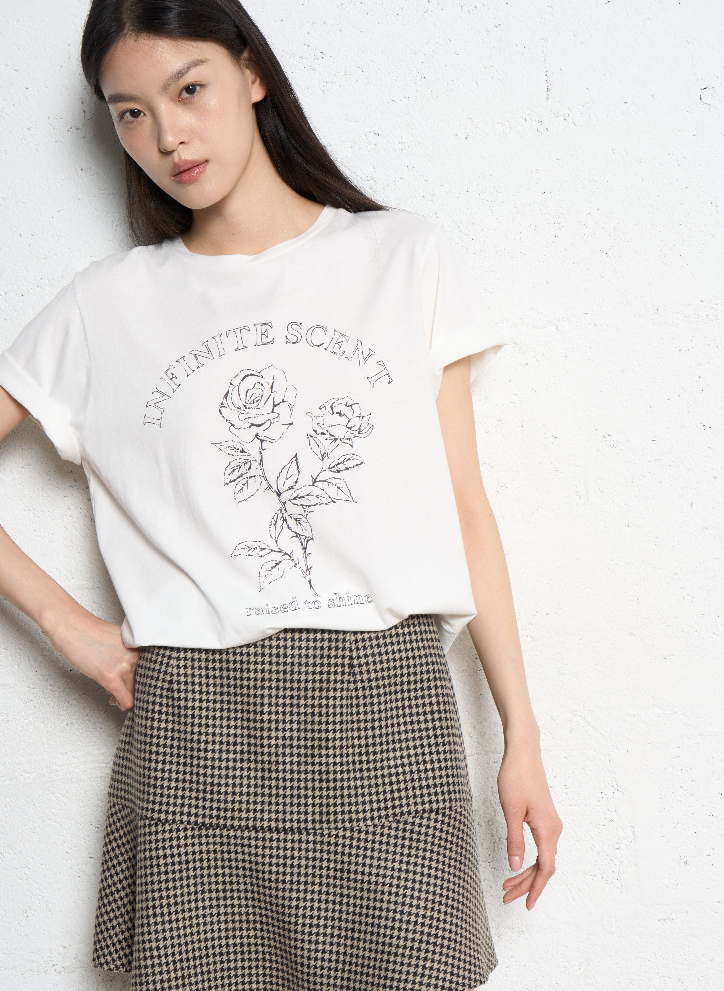 Tee-shirt col rond en coton IKKS Blanc