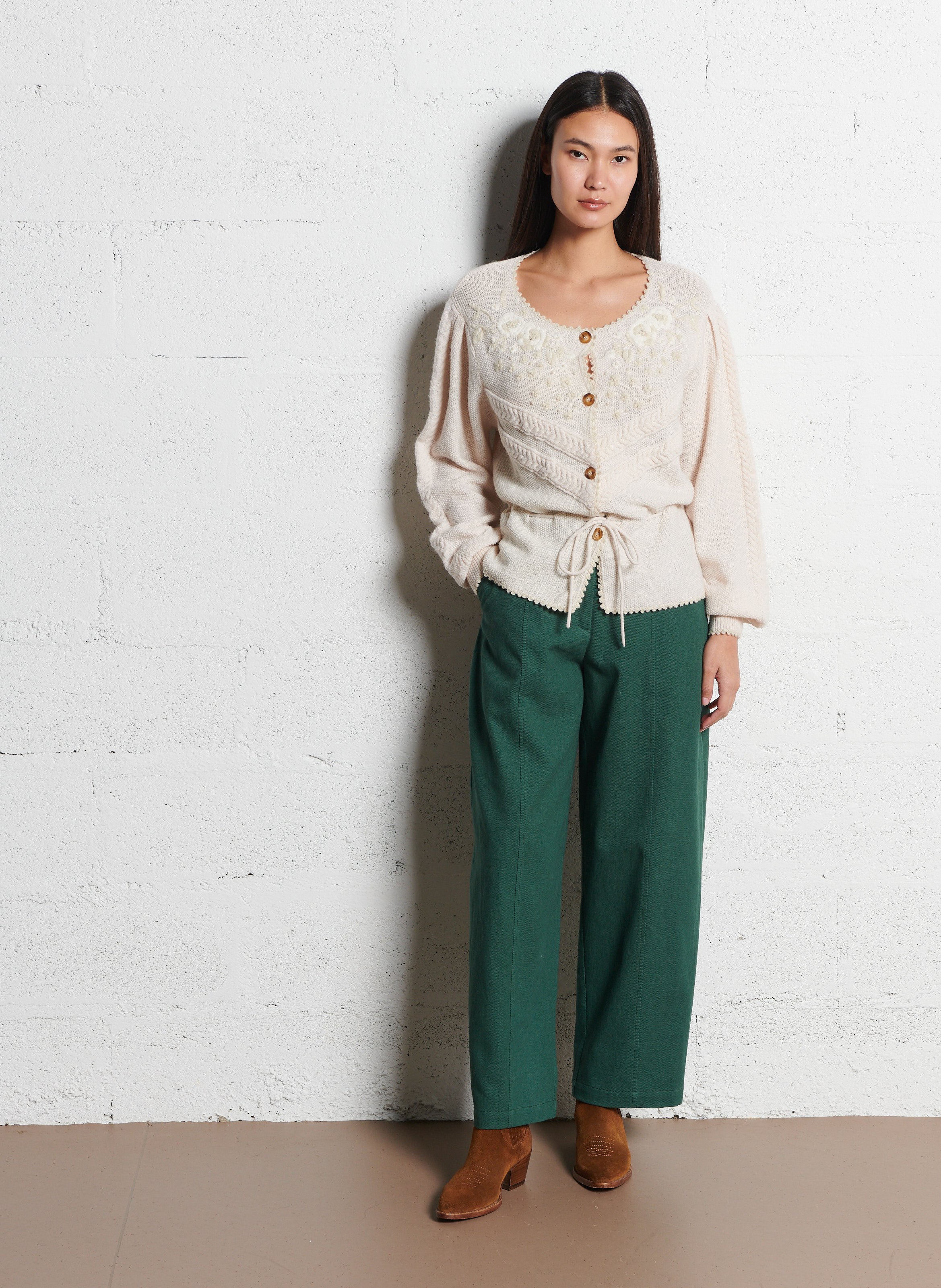 Round-neck cardigan LOUISE MISHA Beige