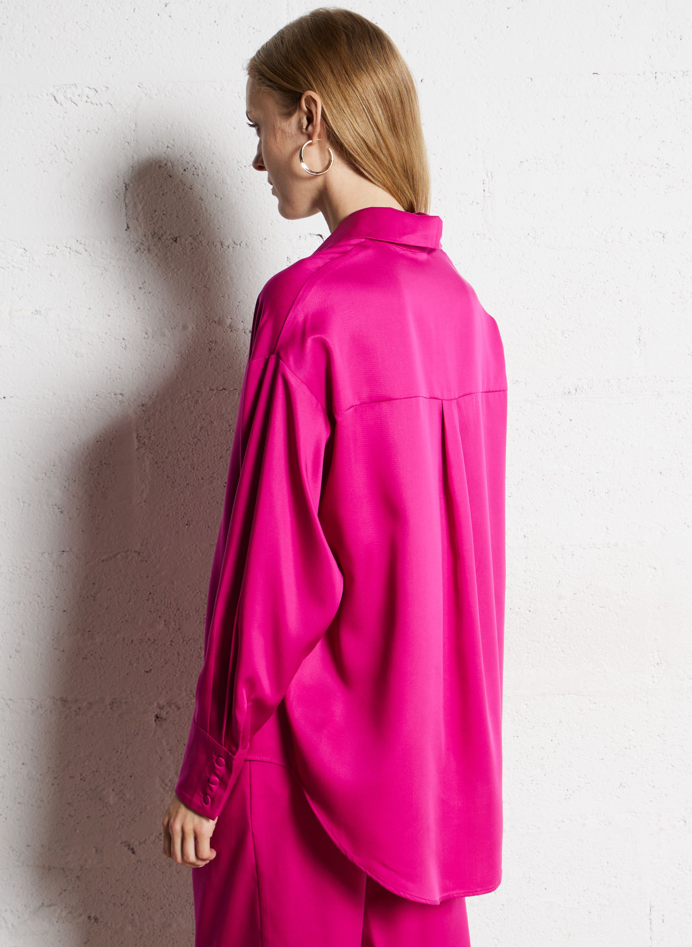 Oversized shirt with classic collar ELISE CHALMIN Pink