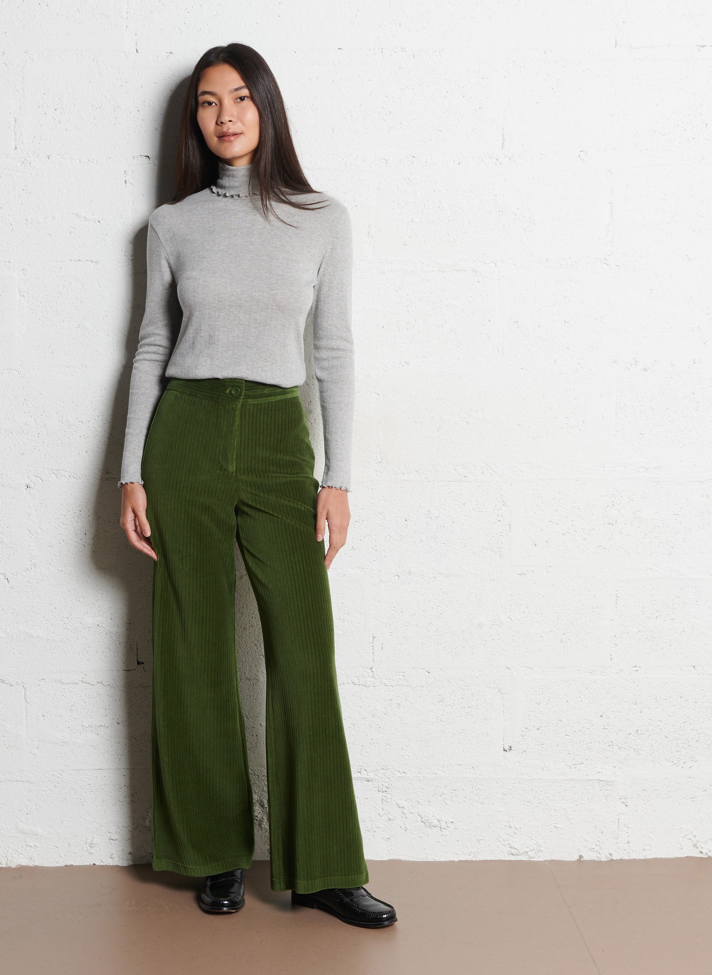 Col roulé droit en maille pointelle NICE THINGS Gris