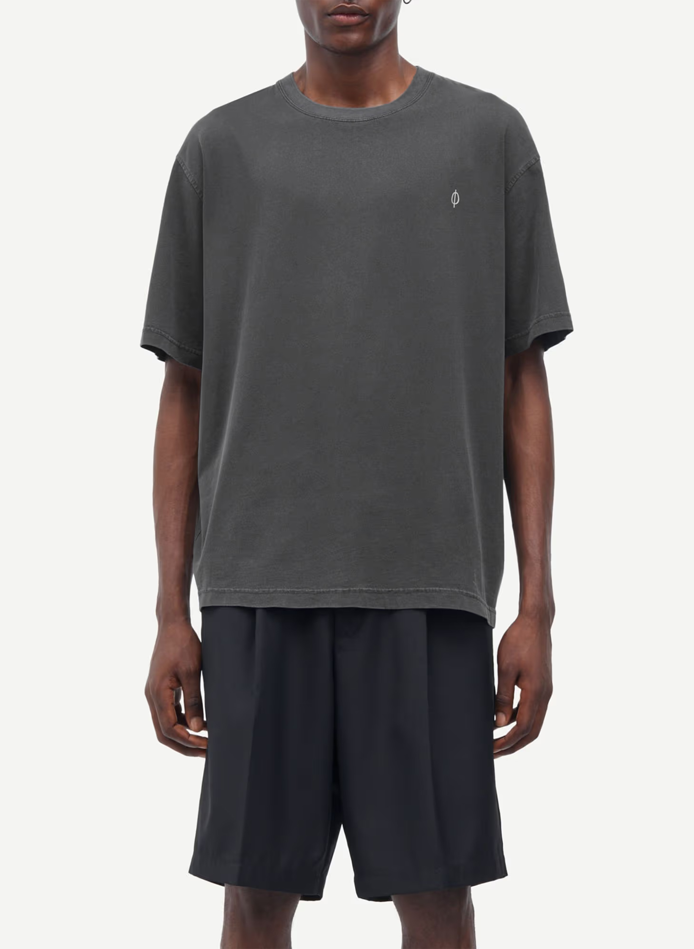 T-shirt met ronde hals - biologische katoenblend SAMSOE SAMSOE Zwart