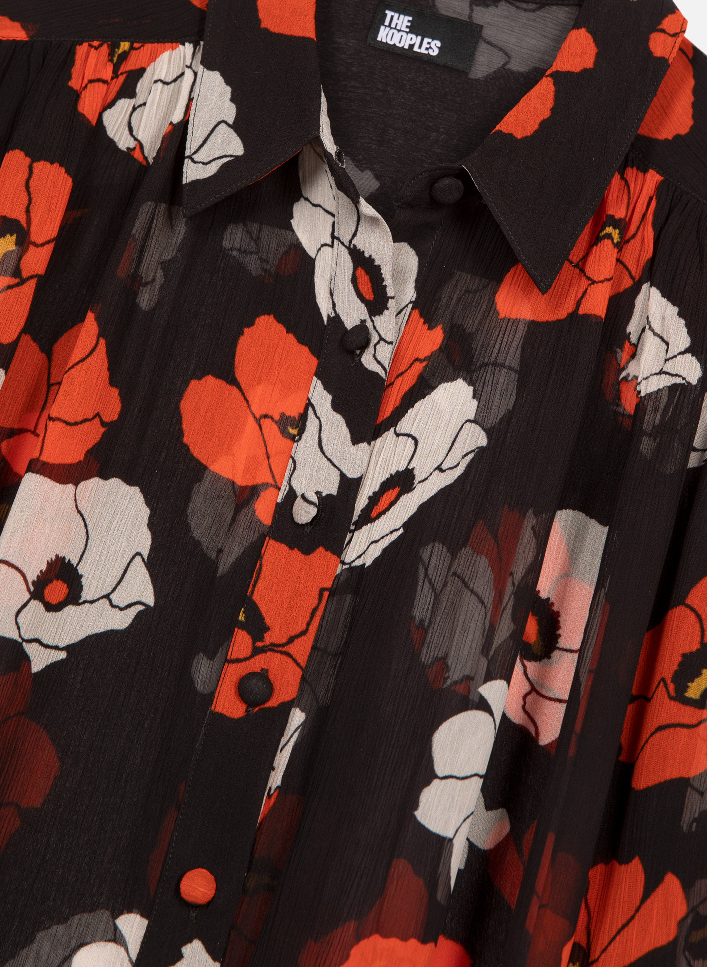 Flowy floral print shirt THE KOOPLES Black