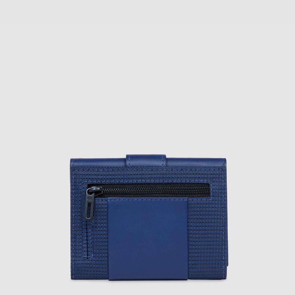 Portefeuille homme trifold à poche monnaie PIQUADRO Blue