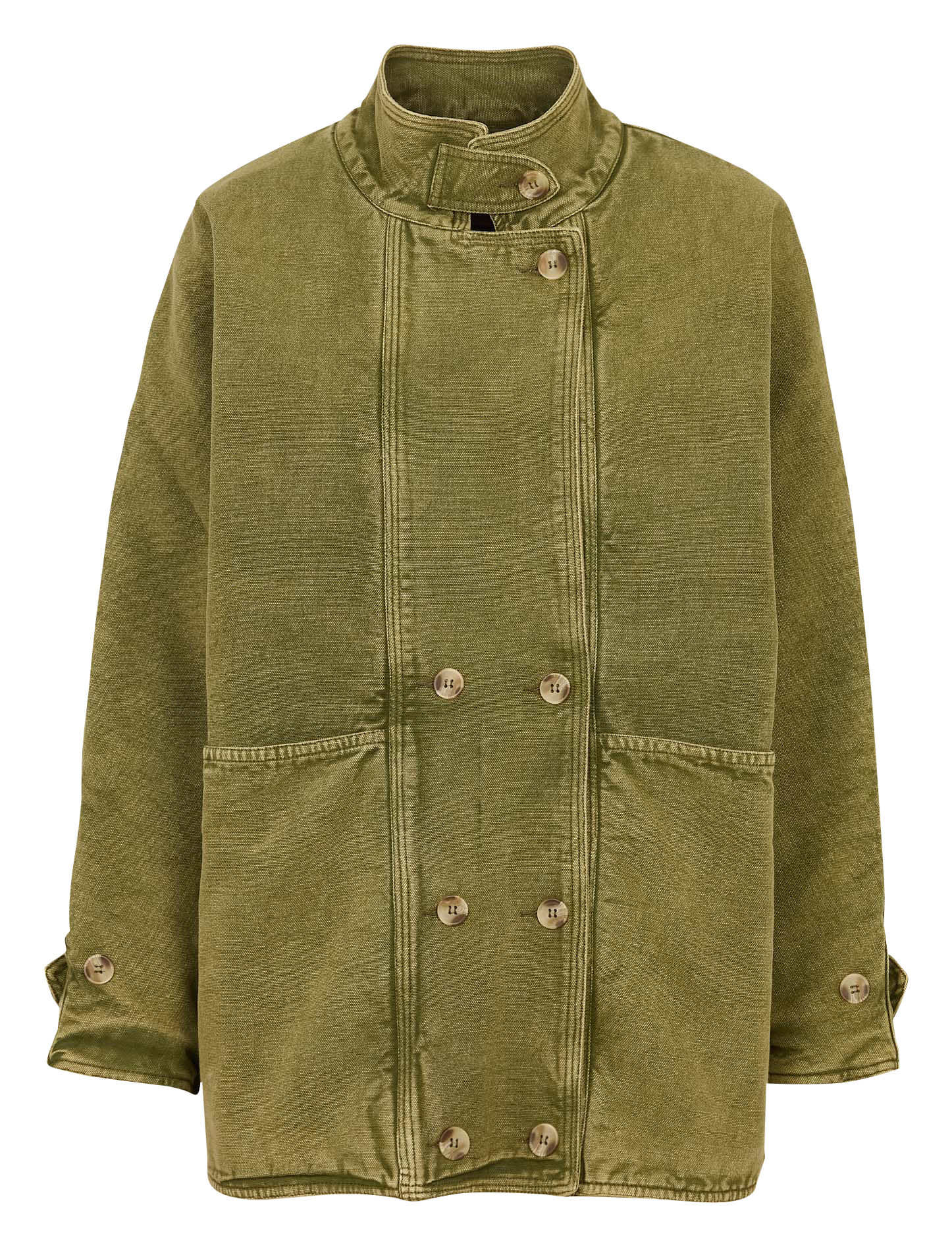 Manteau en denim col montant LEON & HARPER Kaki