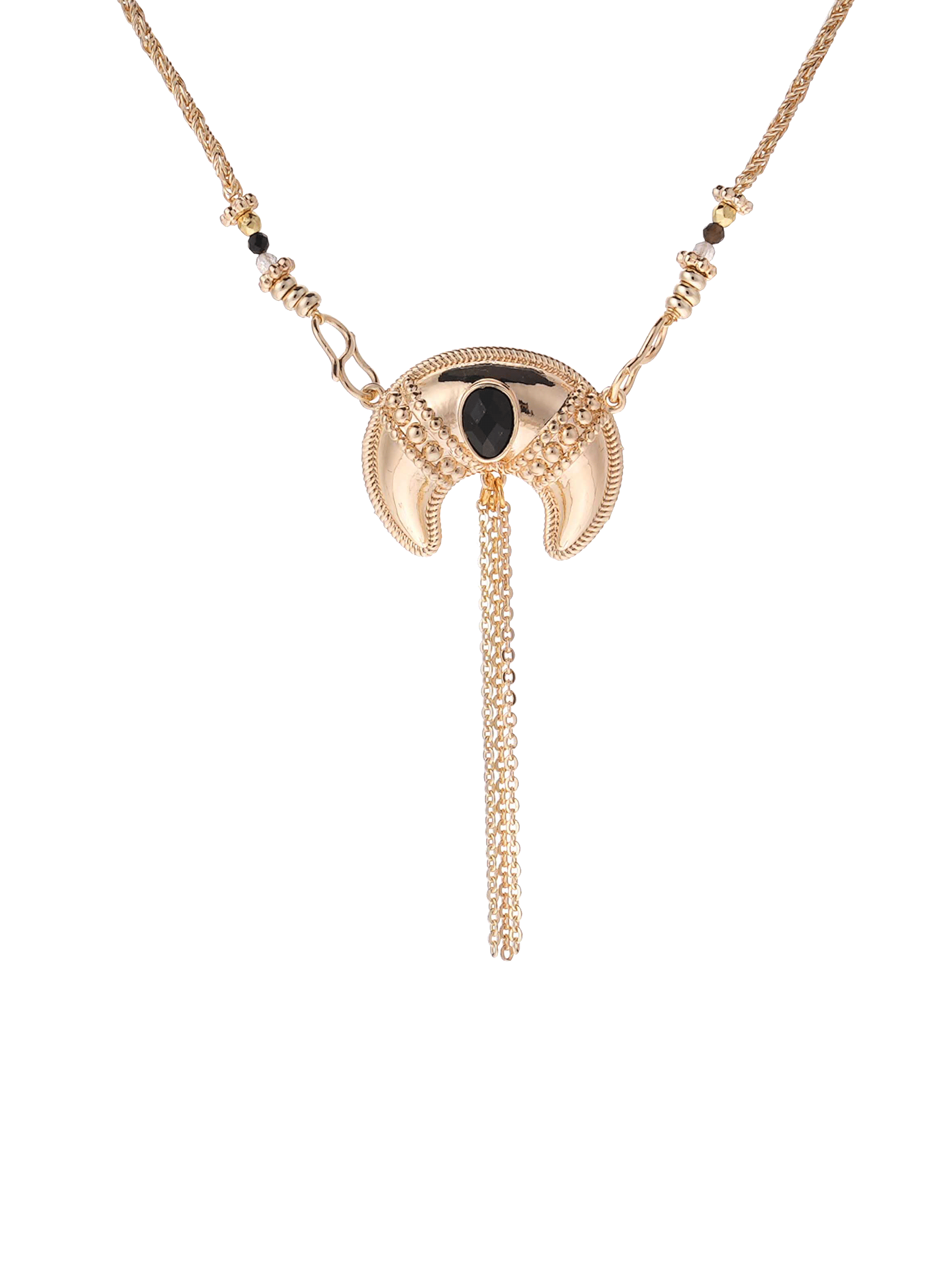 Long chain necklace with moon pendant HIPANEMA Black