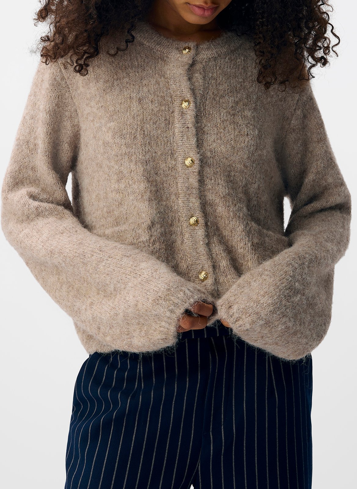 Ronde hals vest OBJECT Bruin