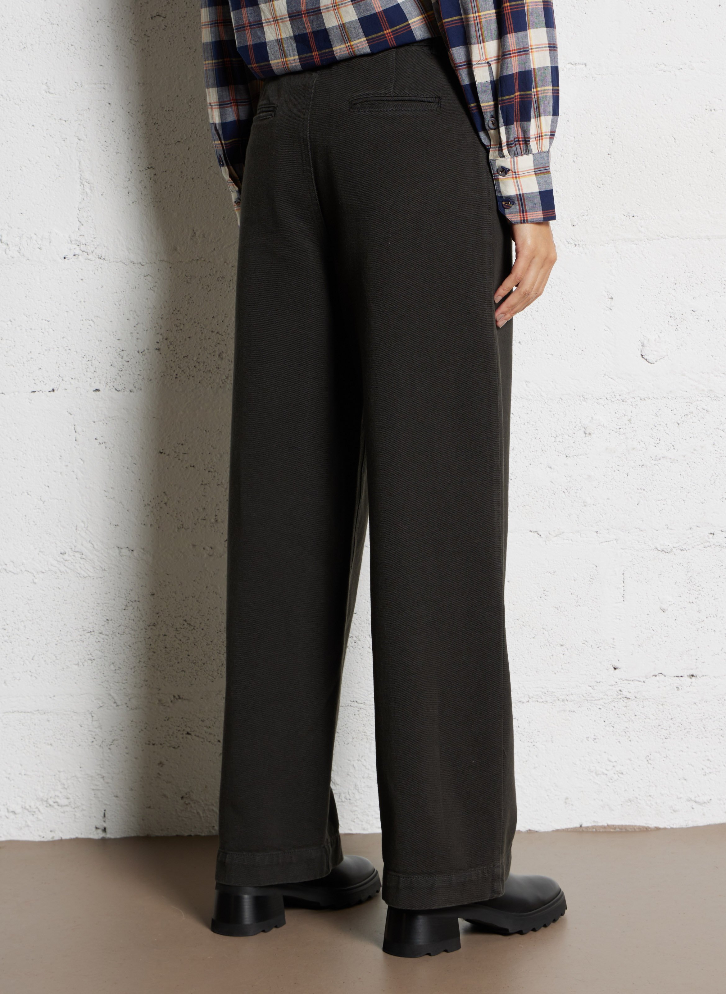 Cotton-blend wide-leg jeans BELLEPIECE Black