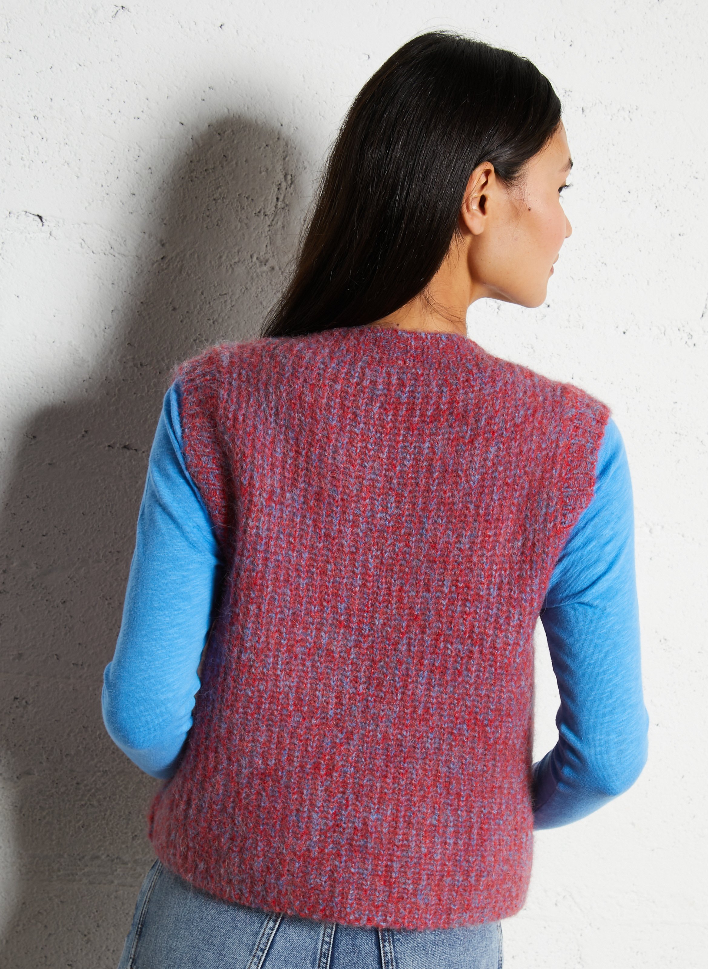 Straight round-neck cardigan AMERICAN VINTAGE Red