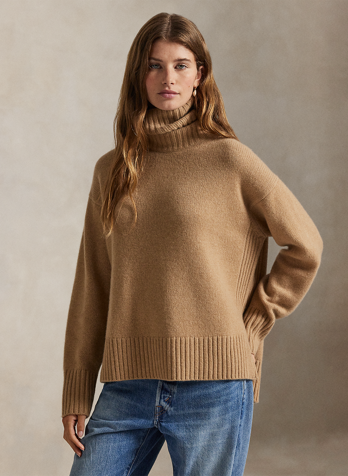 Pull oversize col roulé en laine et cachemire POLO RALPH LAUREN