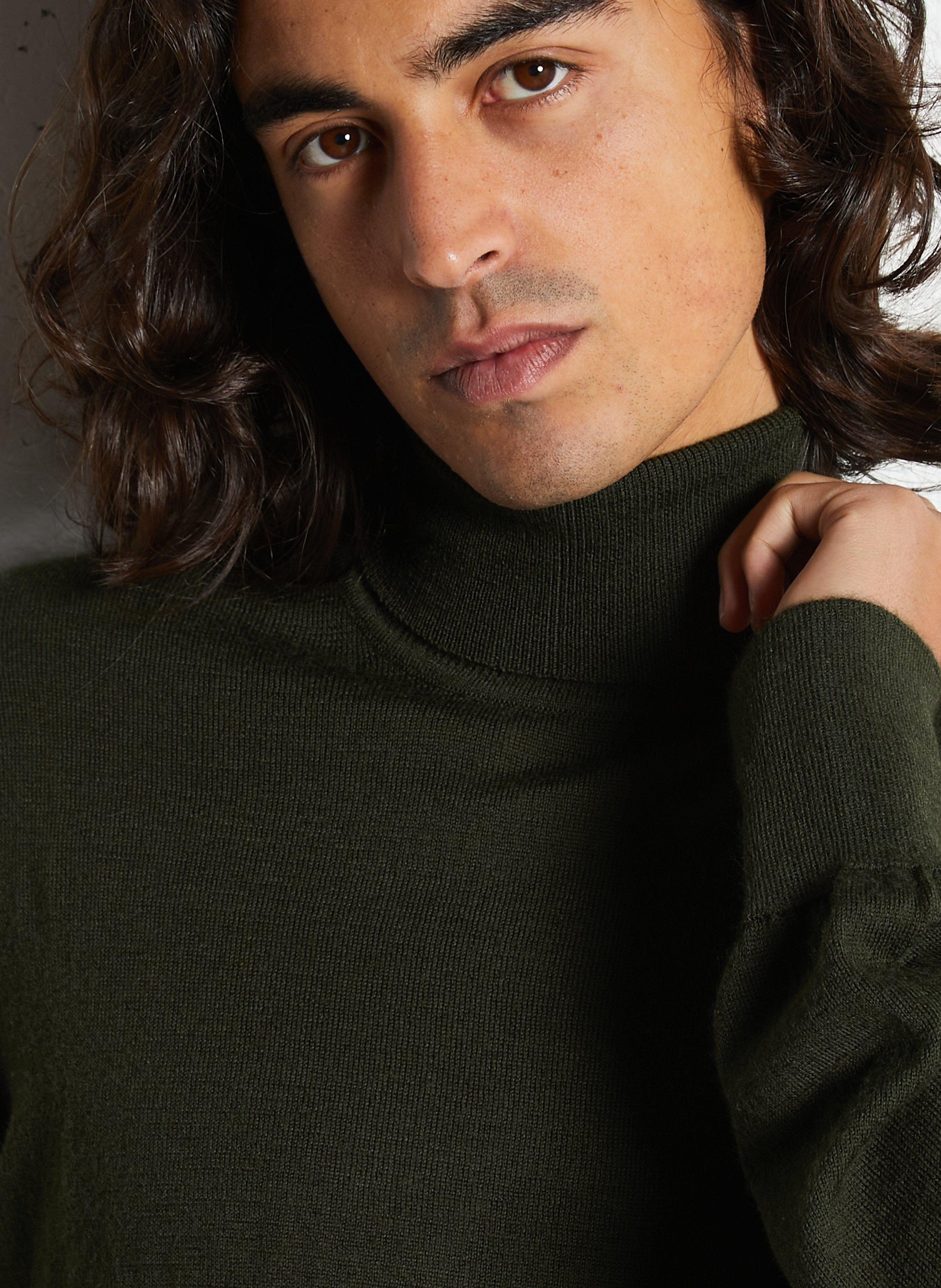 Straight knit turtleneck in wool blend MINIMUM Green