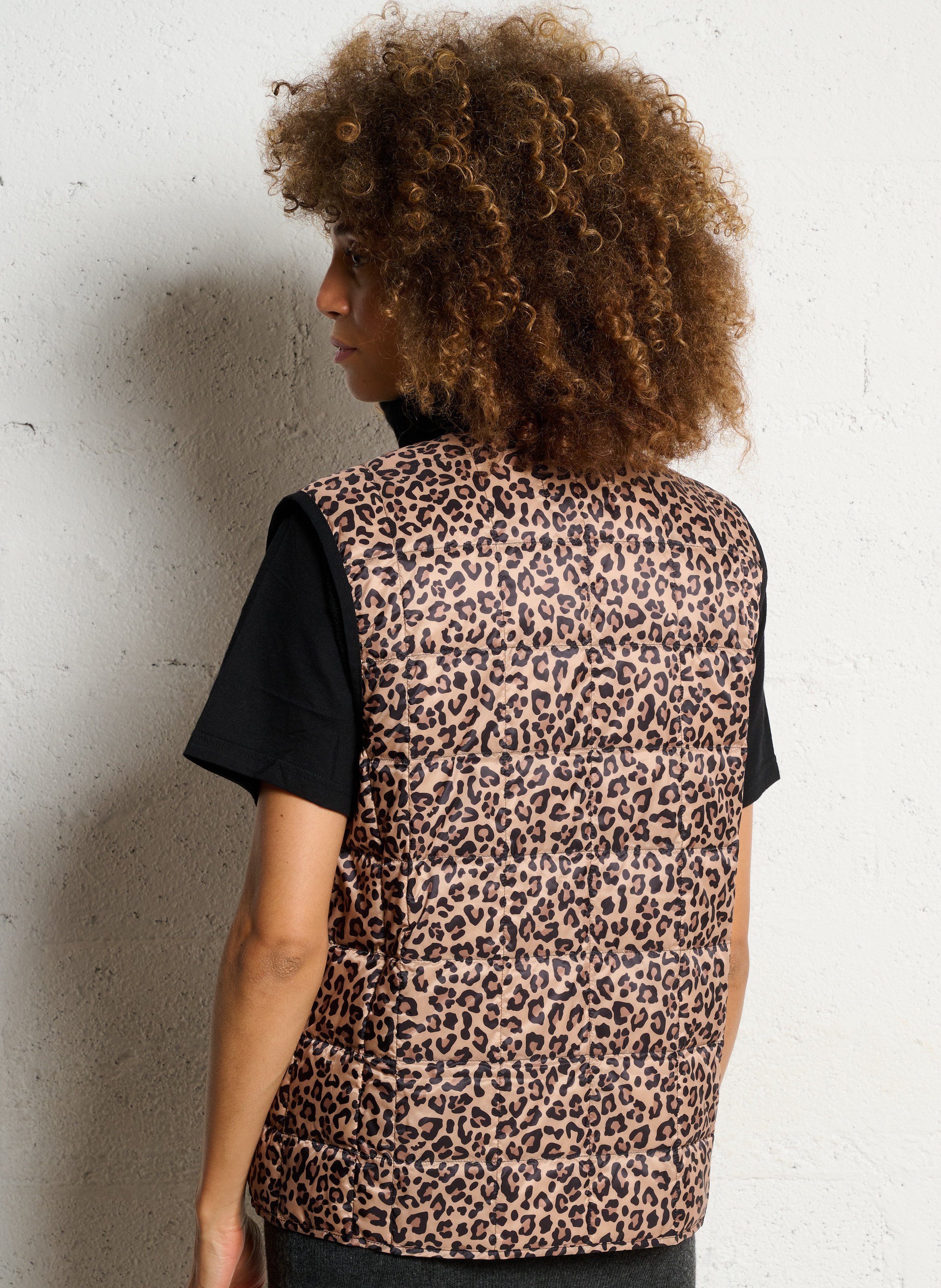 Veste sans manches léopard TAION Vert