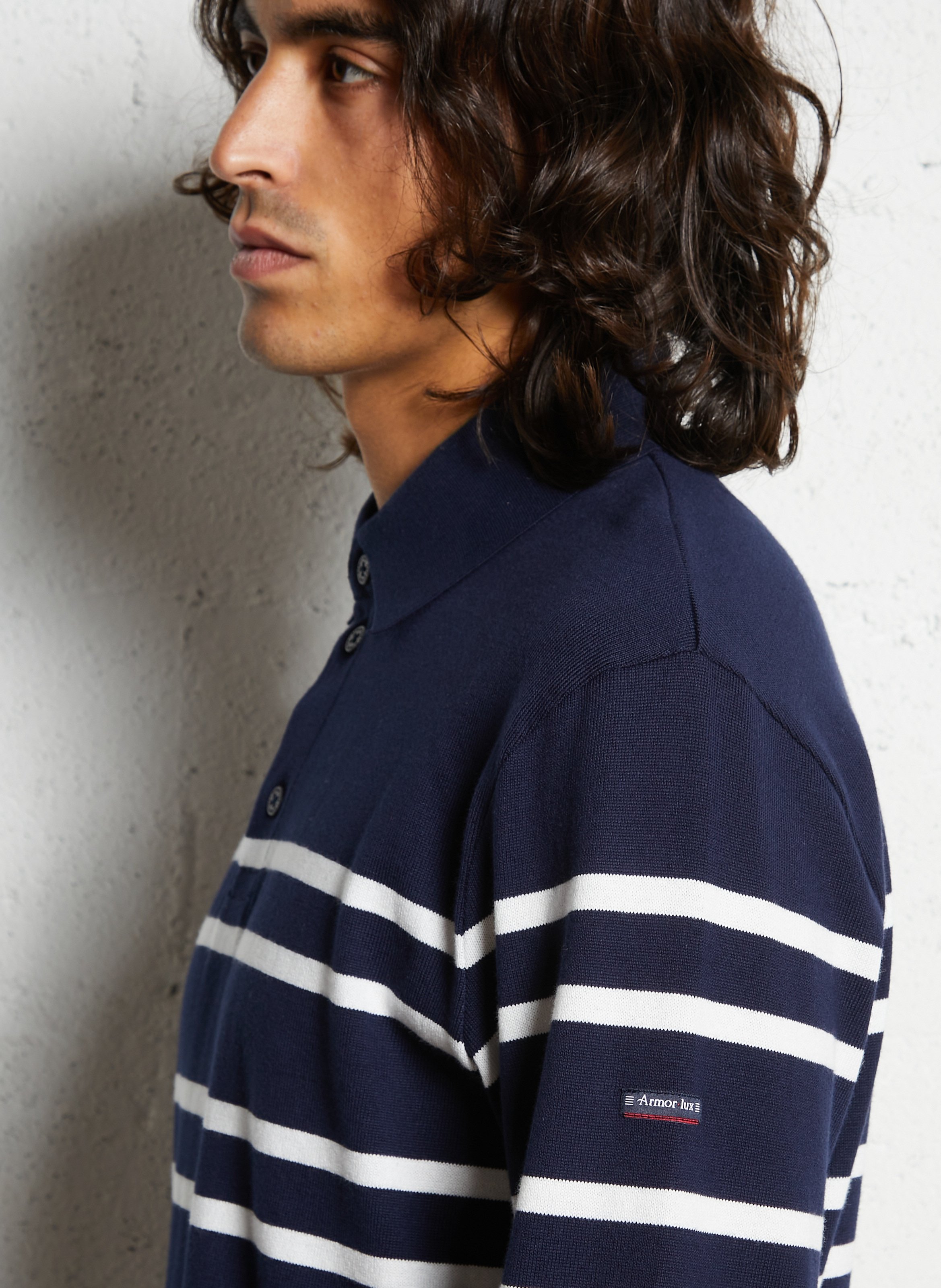 Polo droit en maille en coton ARMOR LUX Bleu