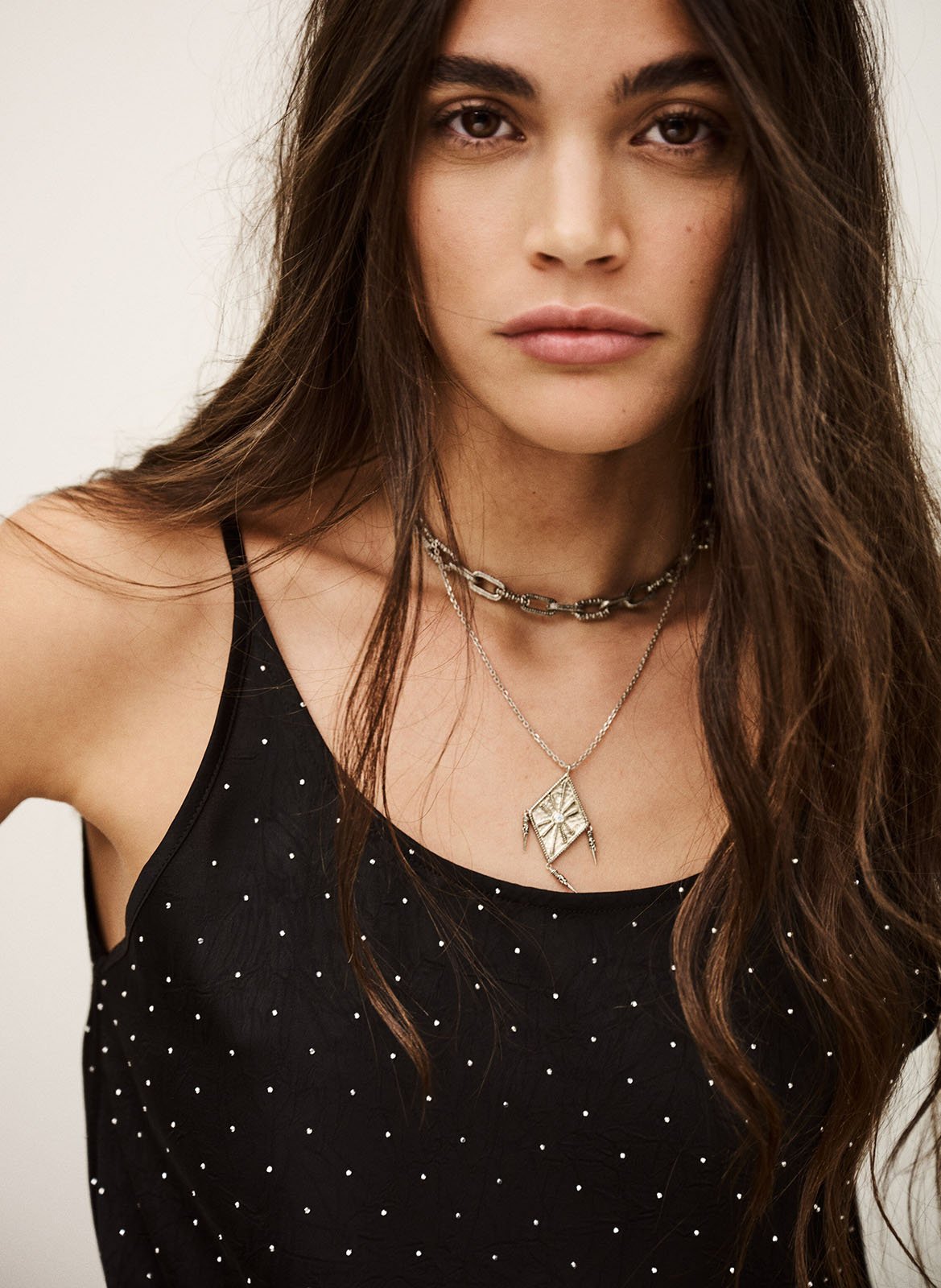 Recht topje met studs BA&SH Zwart